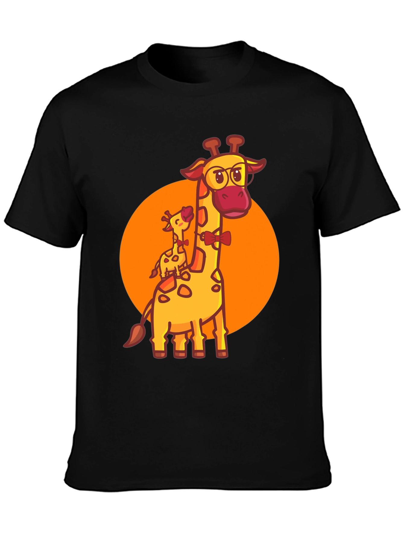Giraffe Family T-Shirt: Cute Cartoon Animal Graphic Tee
