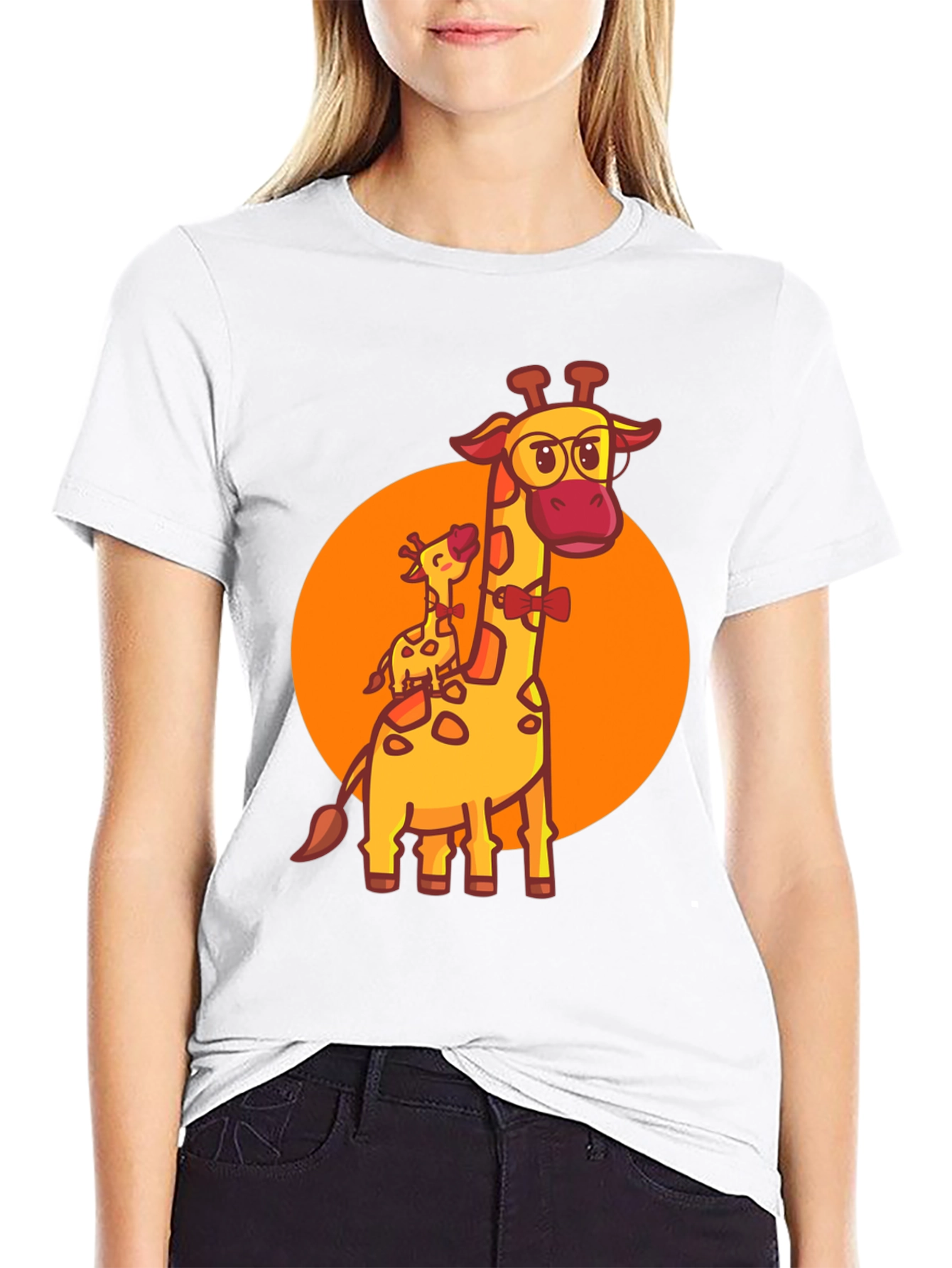 Giraffe Family T-Shirt: Cute Cartoon Animal Graphic Tee