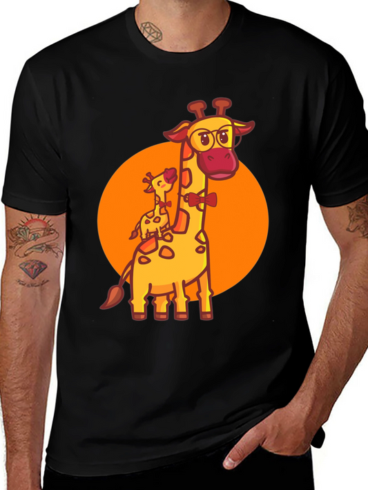 Giraffe Family T-Shirt: Cute Cartoon Animal Graphic Tee