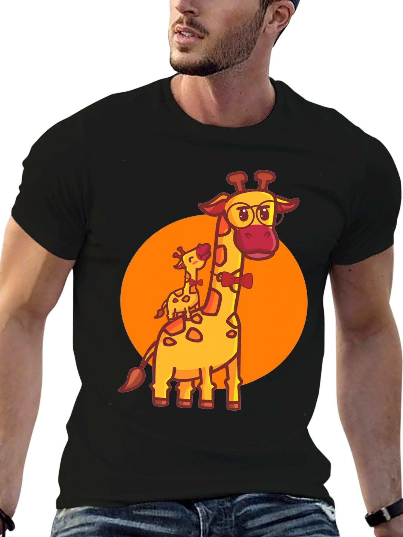 Giraffe Family T-Shirt: Cute Cartoon Animal Graphic Tee