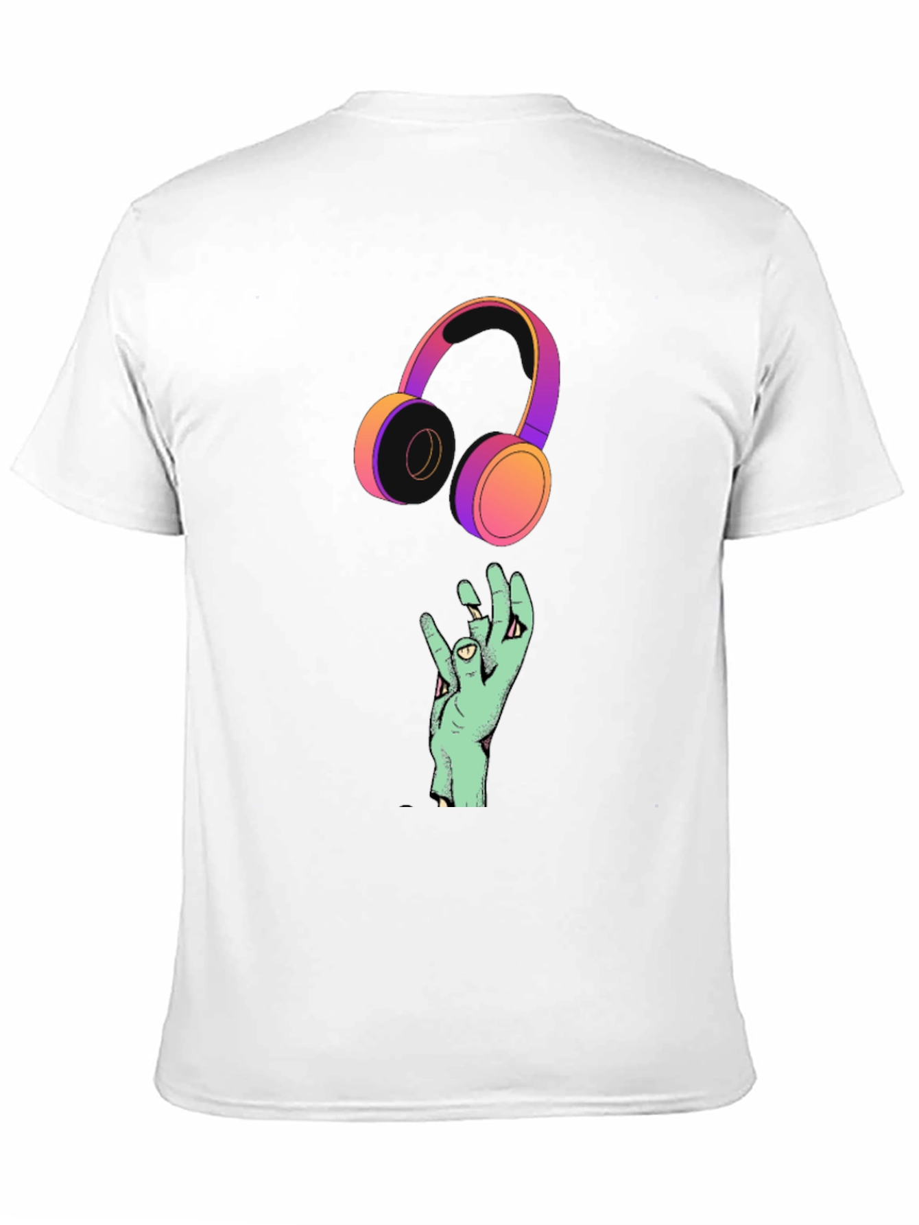 Cool Graphic T-Shirt with Headphones and Hand Design