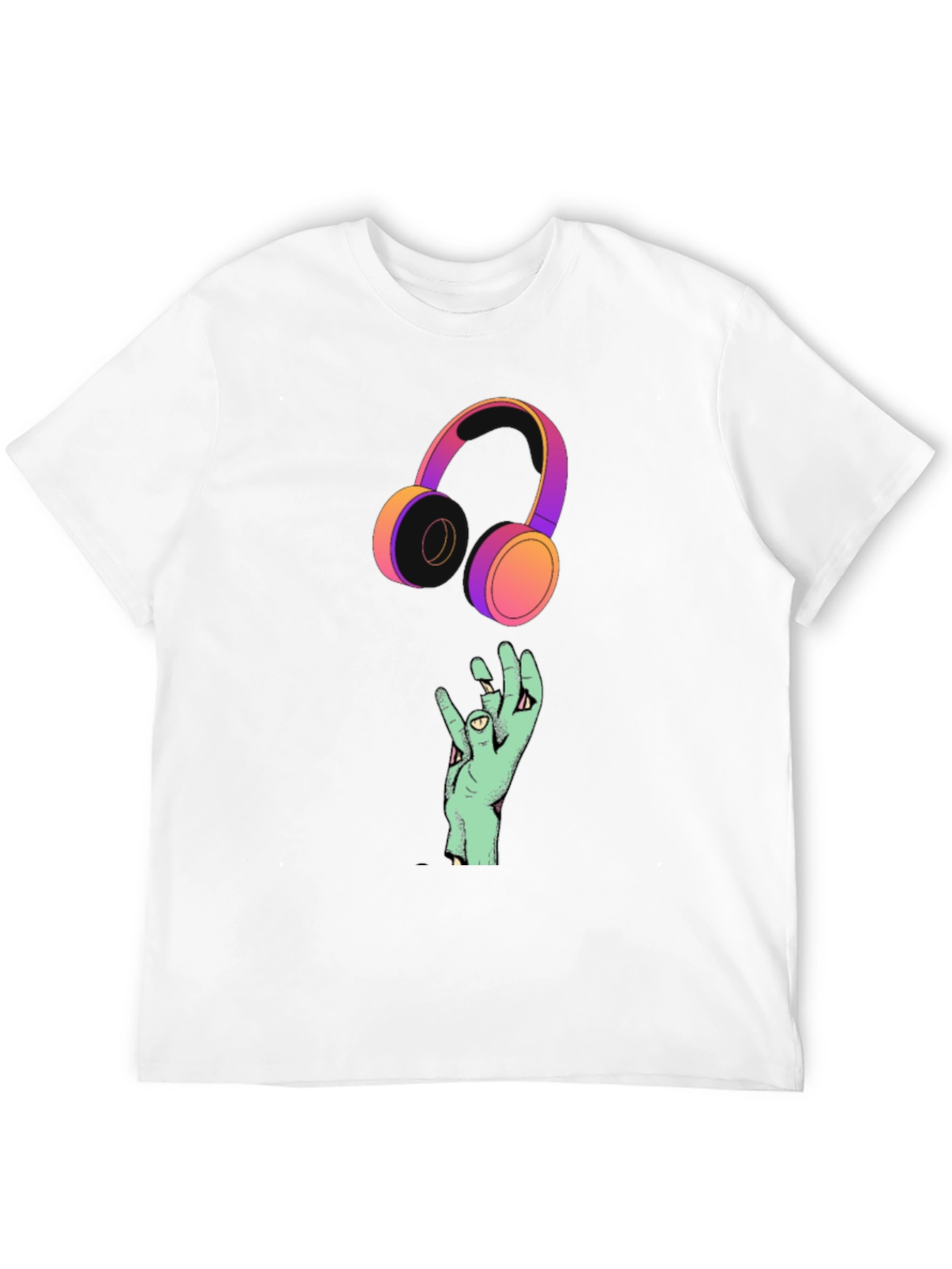 Cool Graphic T-Shirt with Headphones and Hand Design