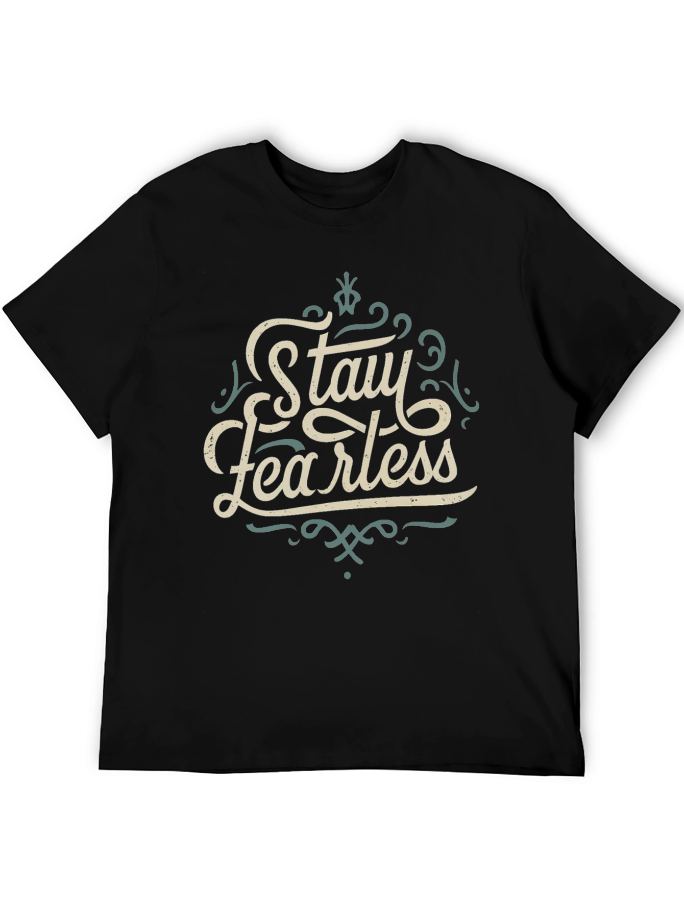 Stay Fearless Graphic Tee - Black Crewneck T-Shirt
