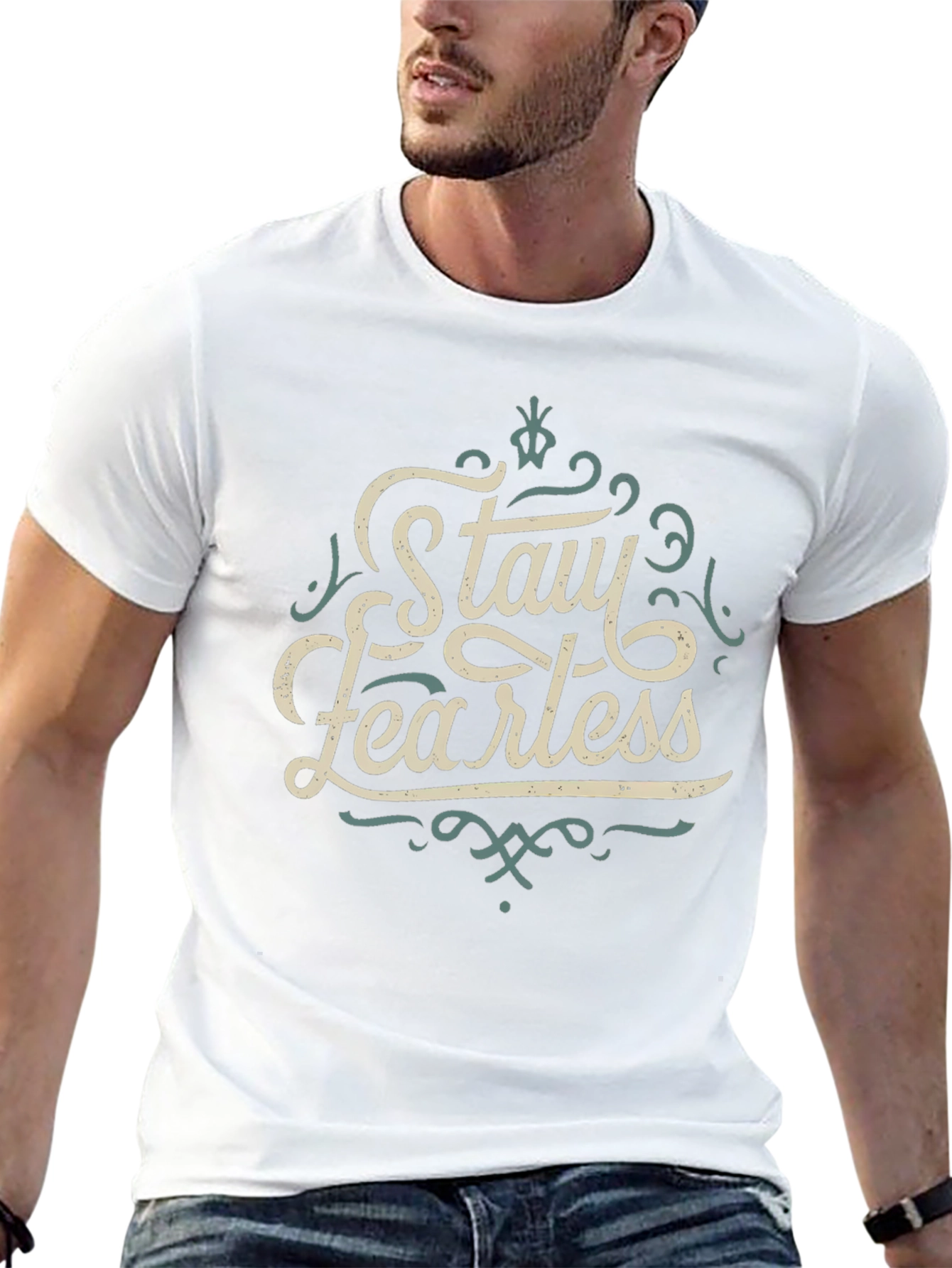 Stay Fearless Graphic Tee - Black Crewneck T-Shirt