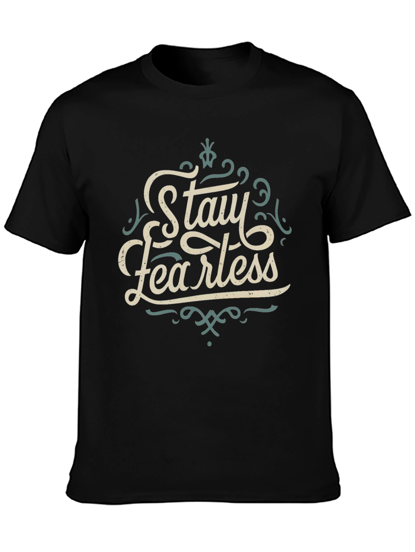Stay Fearless Graphic Tee - Black Crewneck T-Shirt