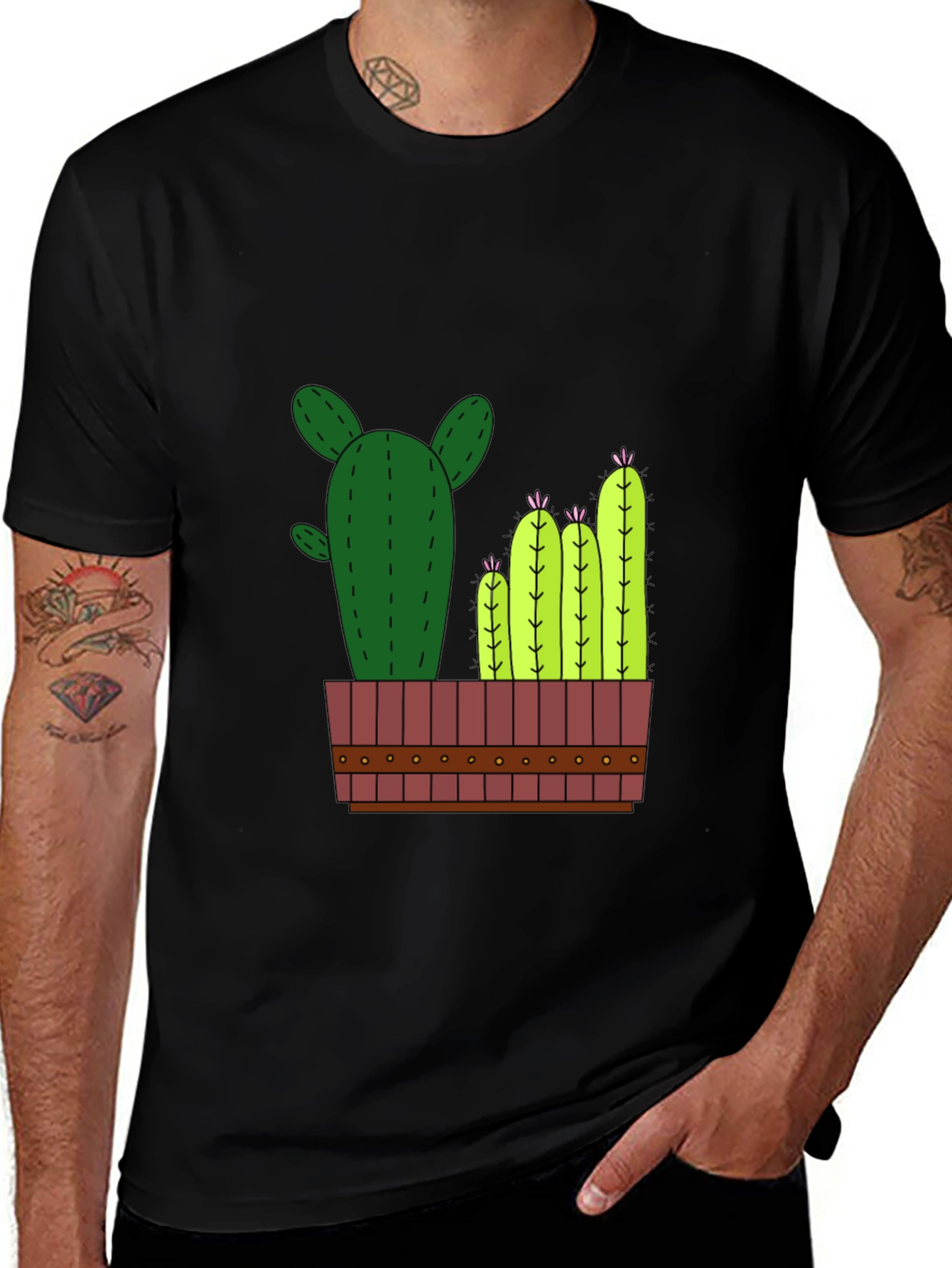 Cactus Graphic T-Shirt - Mens Black Tee