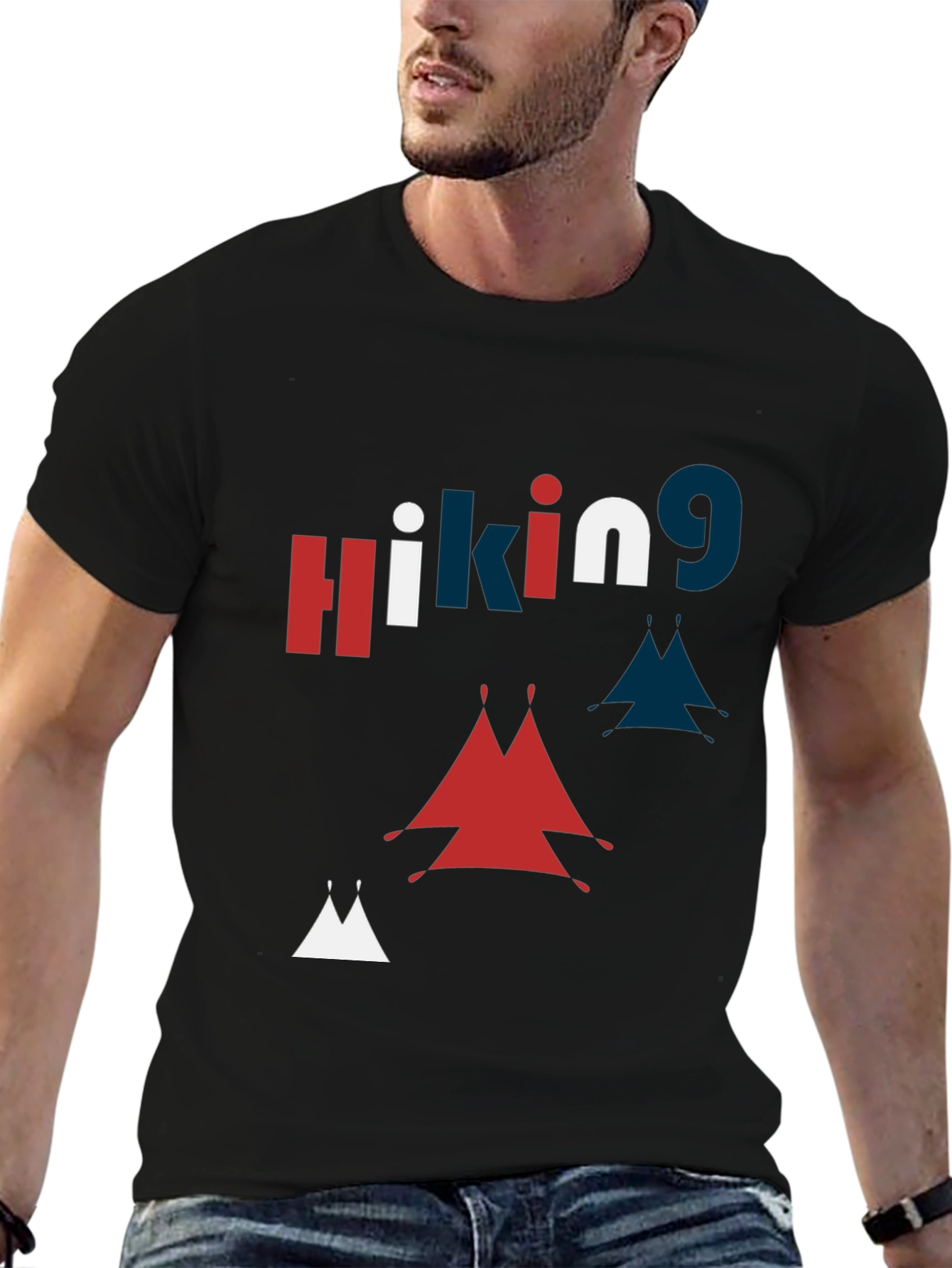 Hiking Graphic Print Crew Neck T-Shirt