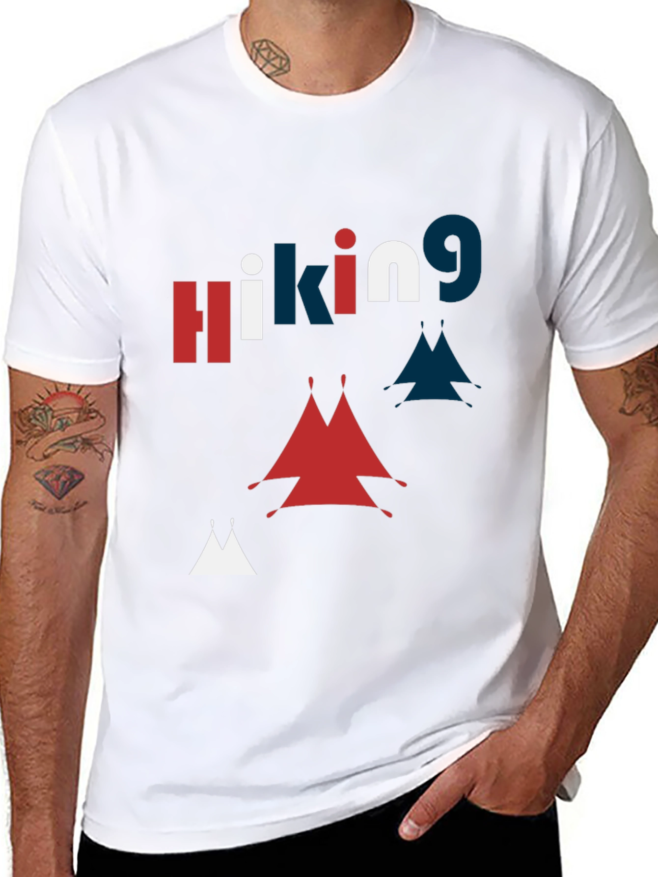 Hiking Graphic Print Crew Neck T-Shirt
