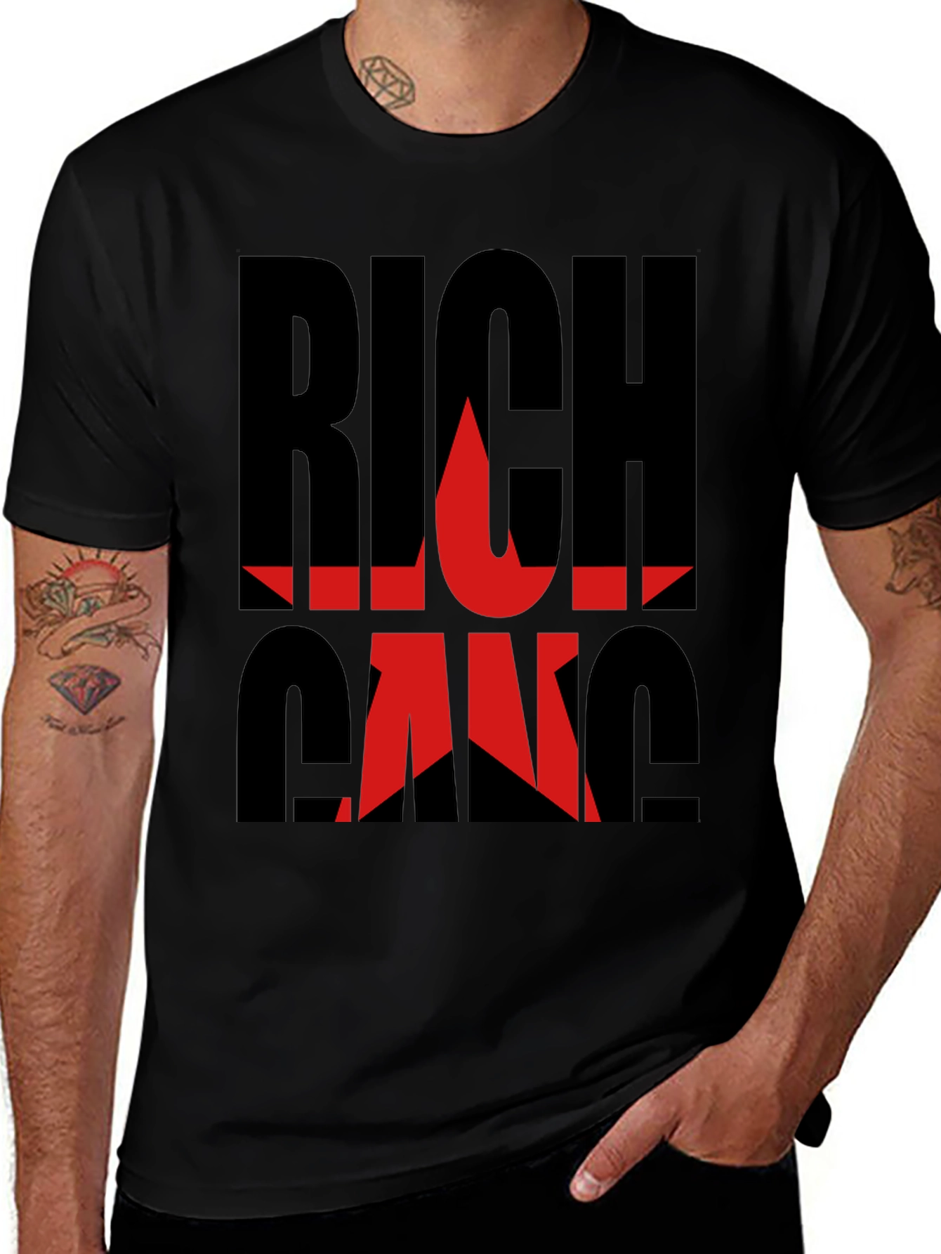 Rich Gang Black Graphic T-Shirt