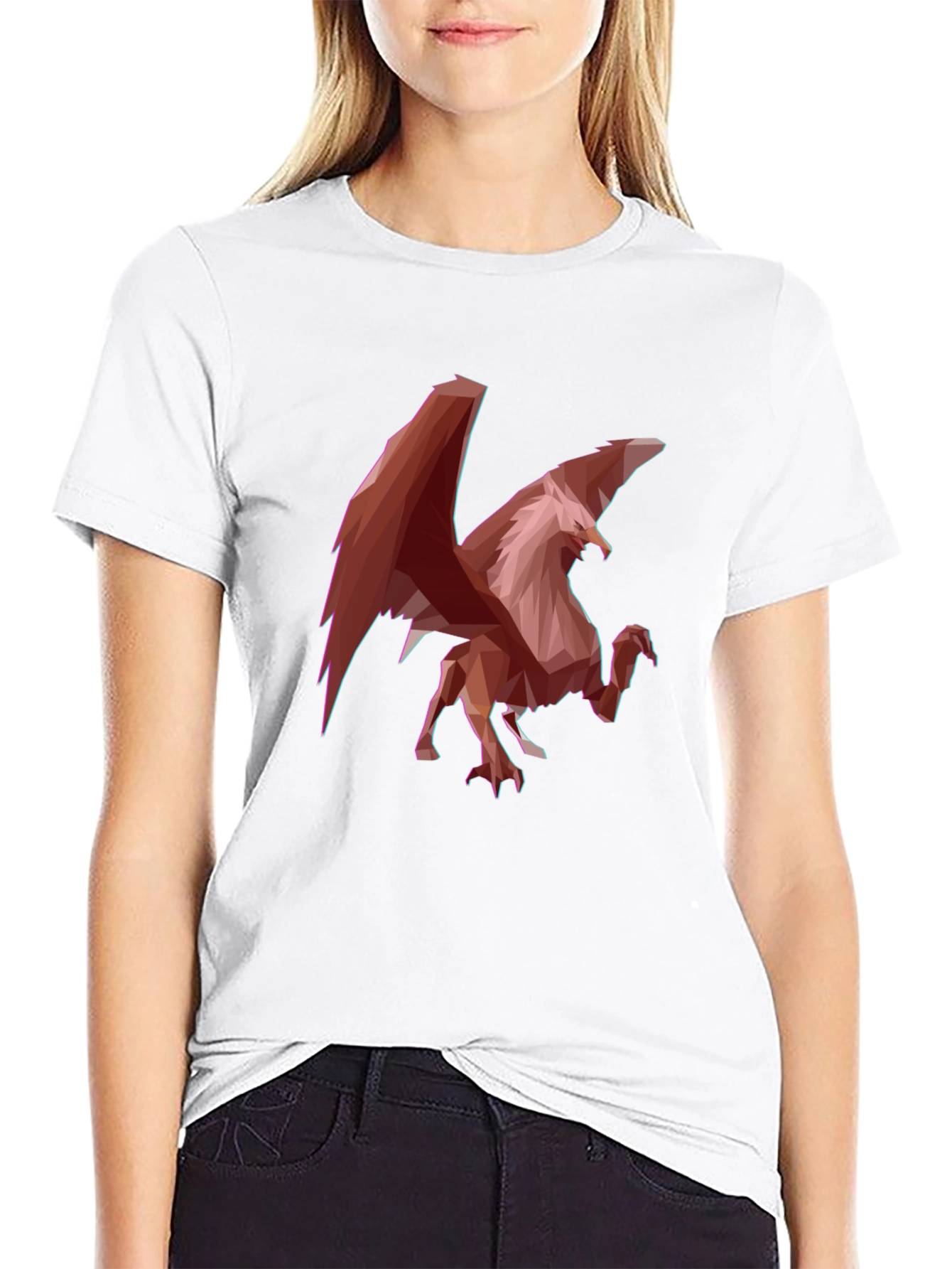 Geometric Griffin Graphic Tee - Black