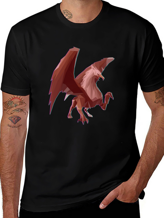 Geometric Griffin Graphic Tee - Black