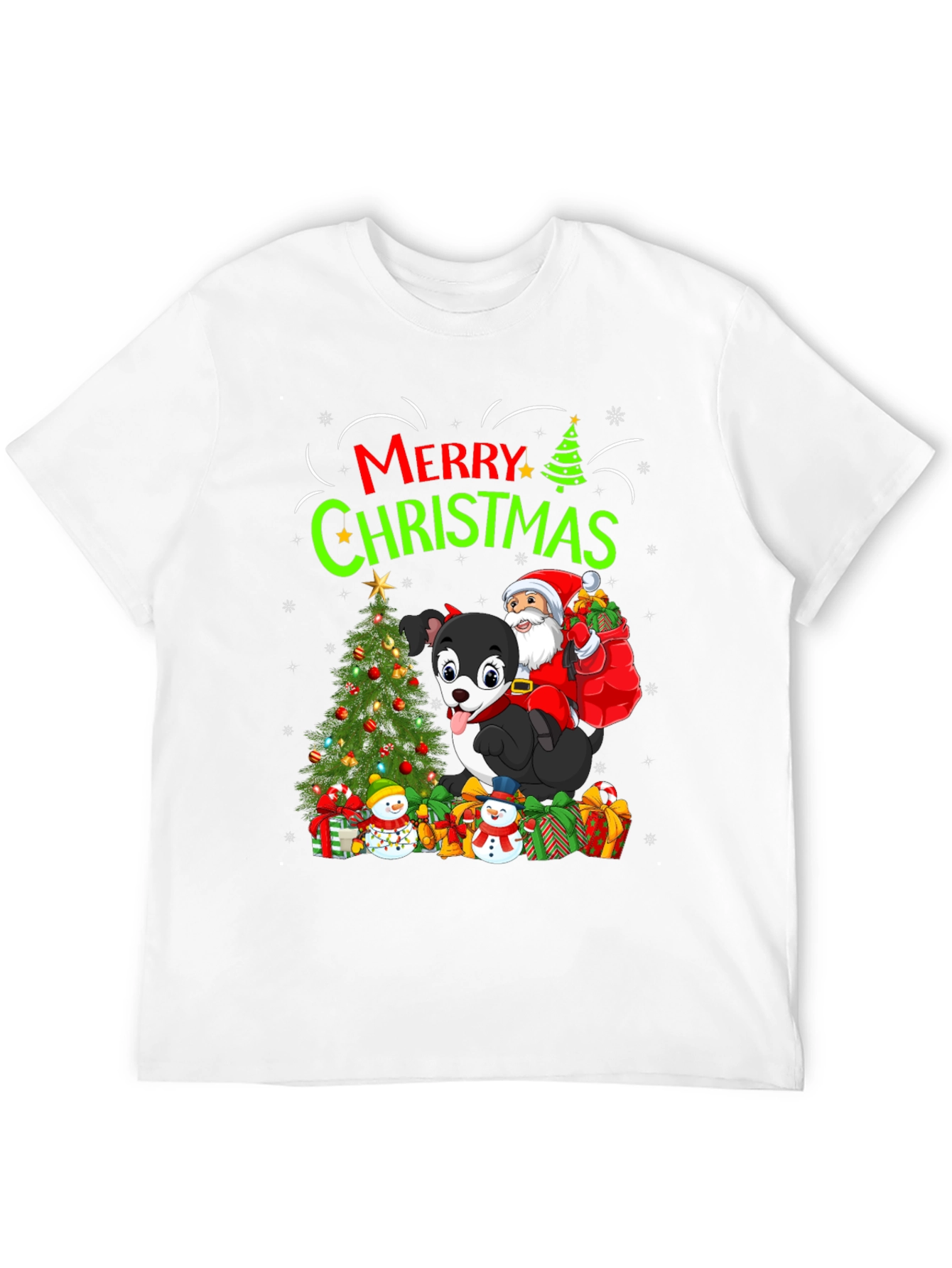 Merry Christmas Dog Santa Holiday T-Shirt