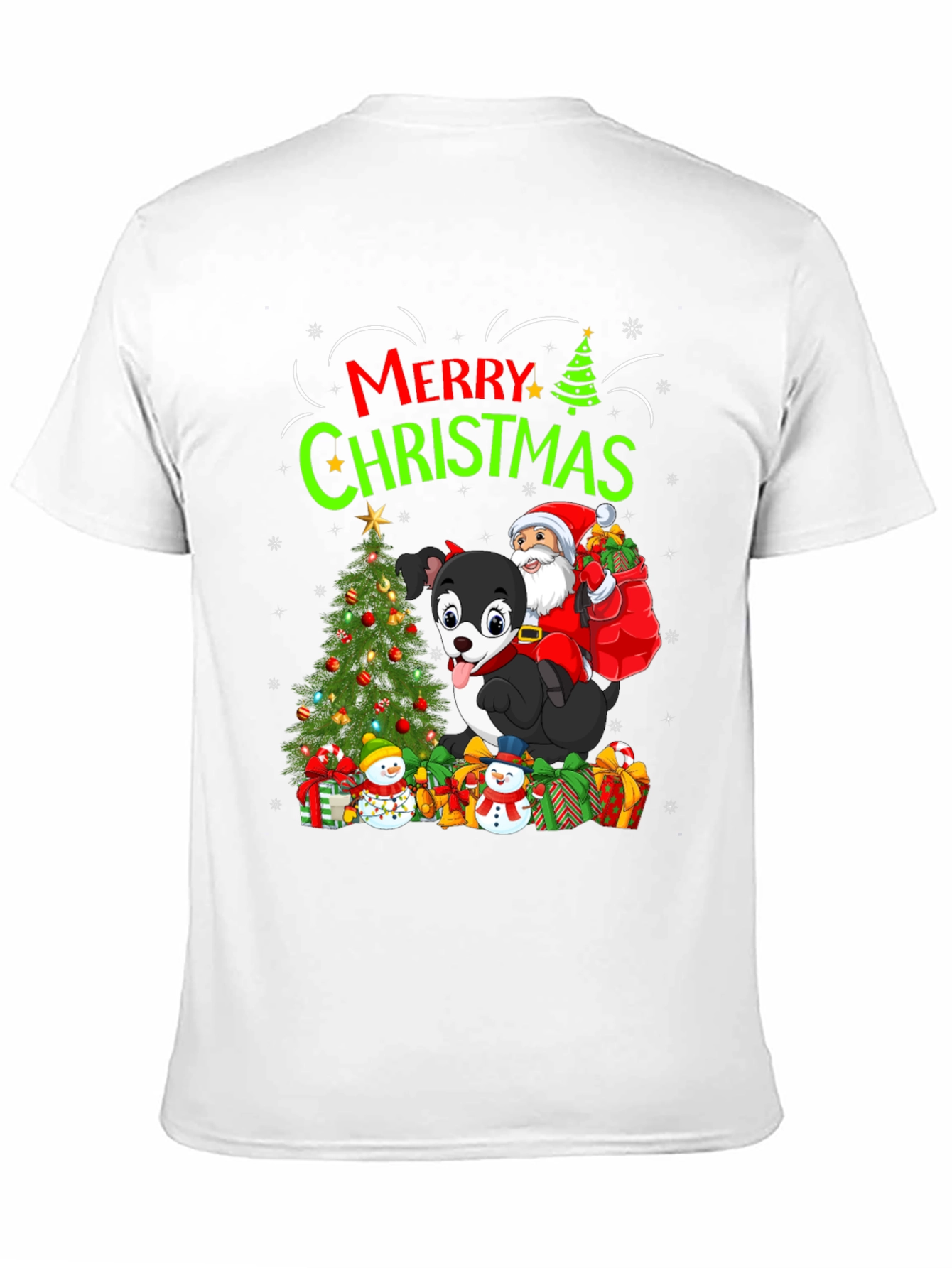 Merry Christmas Dog Santa Holiday T-Shirt