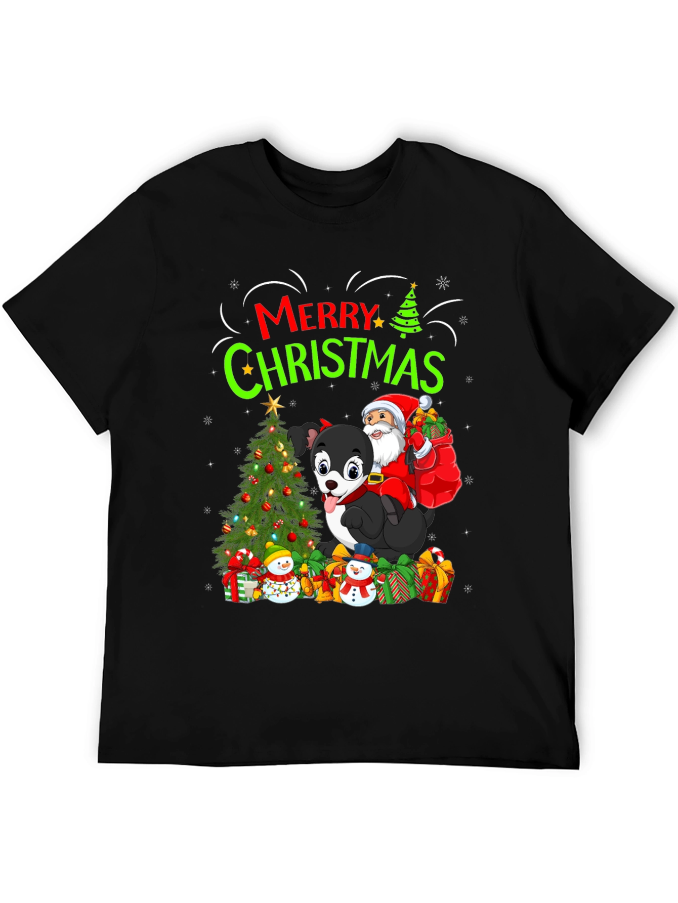 Merry Christmas Dog Santa Holiday T-Shirt