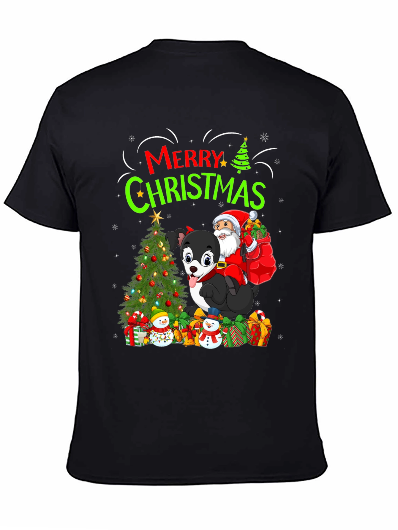 Merry Christmas Dog Santa Holiday T-Shirt
