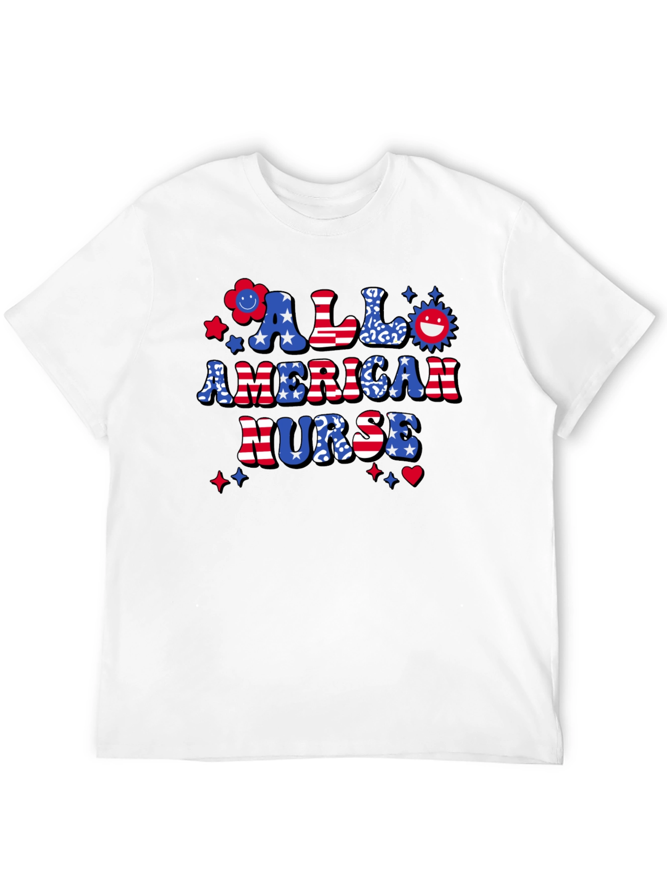 All American Nurse Patriotic Graphic Tee