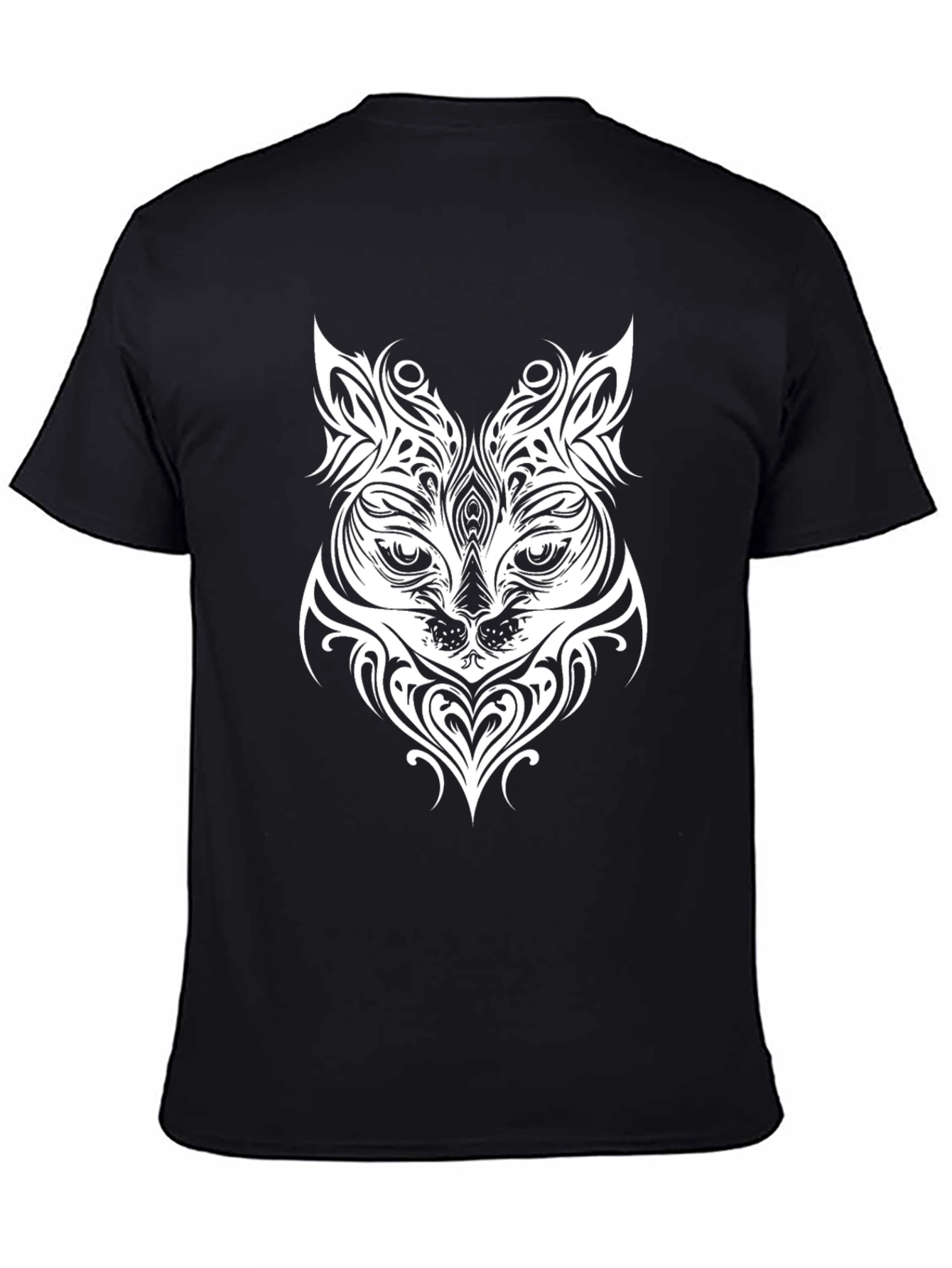 Tribal Cat Graphic Print T-Shirt