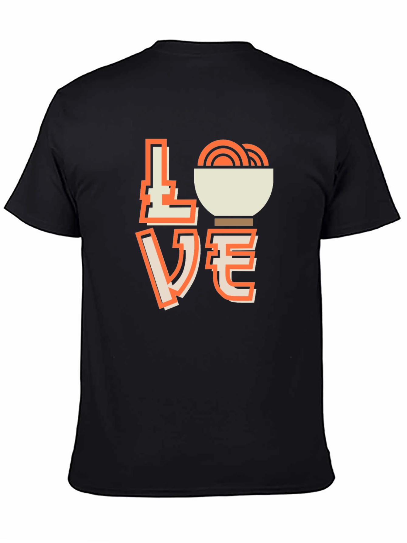 Love Noodles Black Graphic T-Shirt