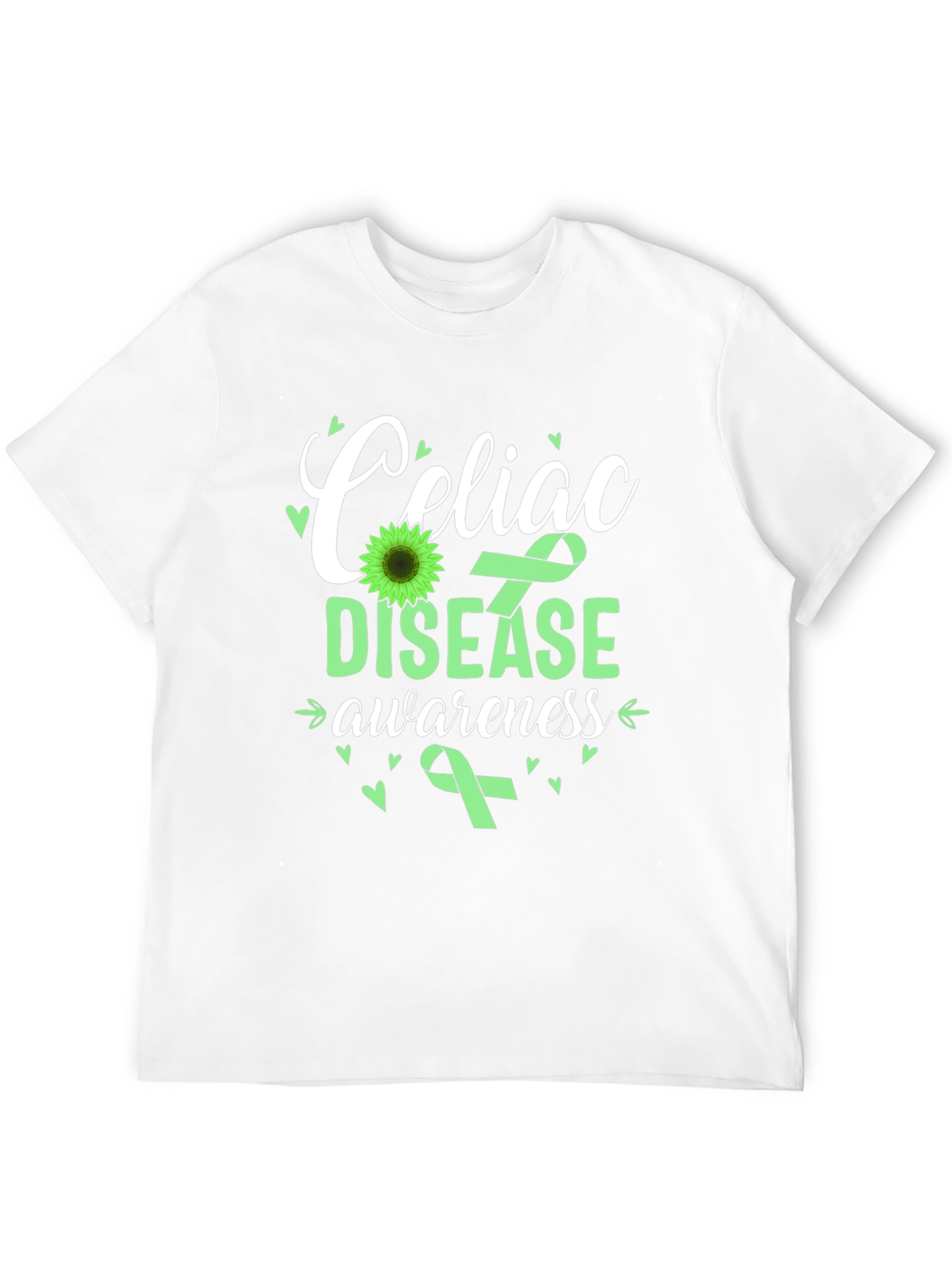 Celiac Disease Awareness T-Shirt - Green Ribbon Design