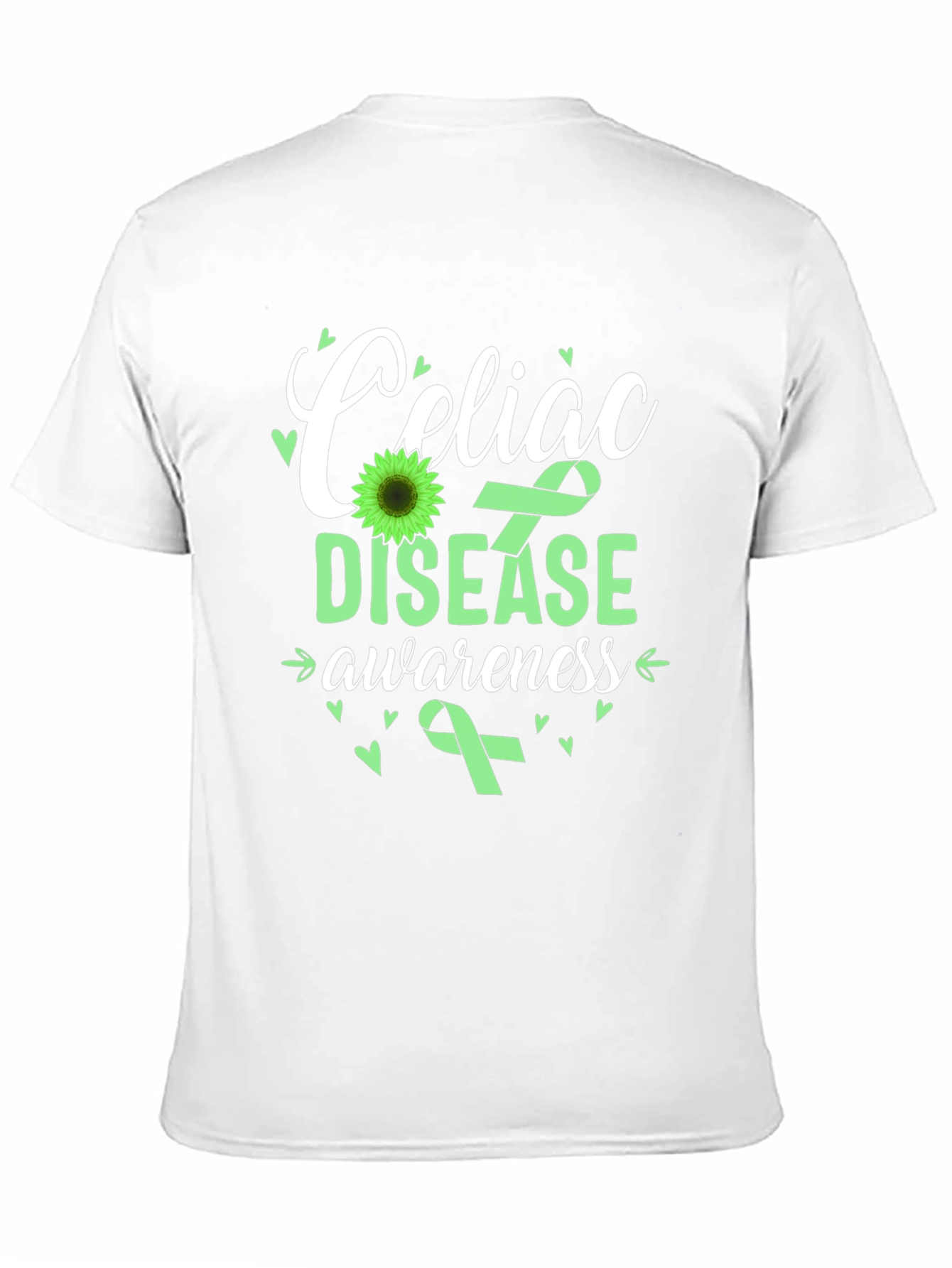 Celiac Disease Awareness T-Shirt - Green Ribbon Design