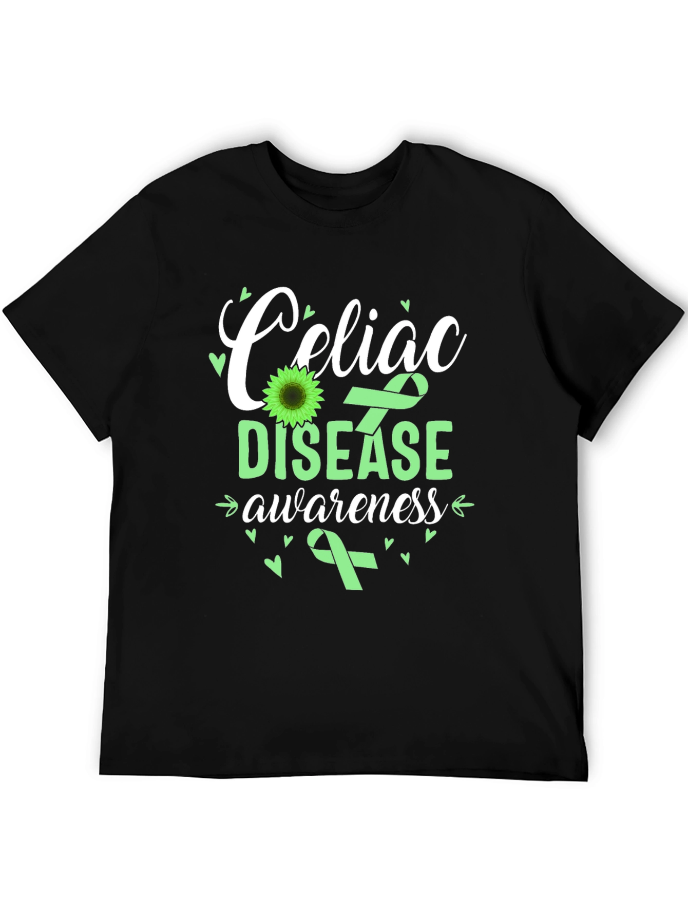 Celiac Disease Awareness T-Shirt - Green Ribbon Design