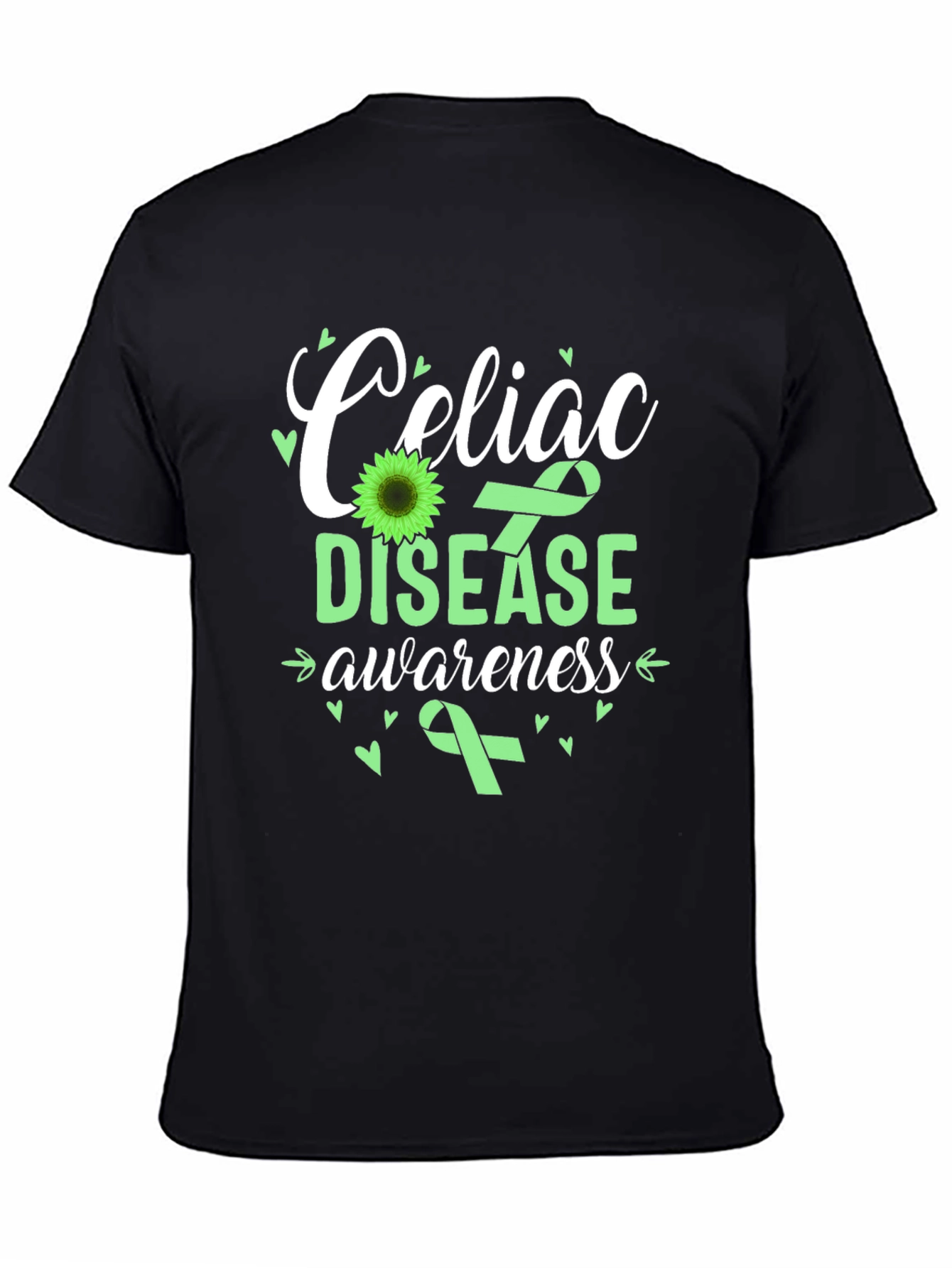 Celiac Disease Awareness T-Shirt - Green Ribbon Design