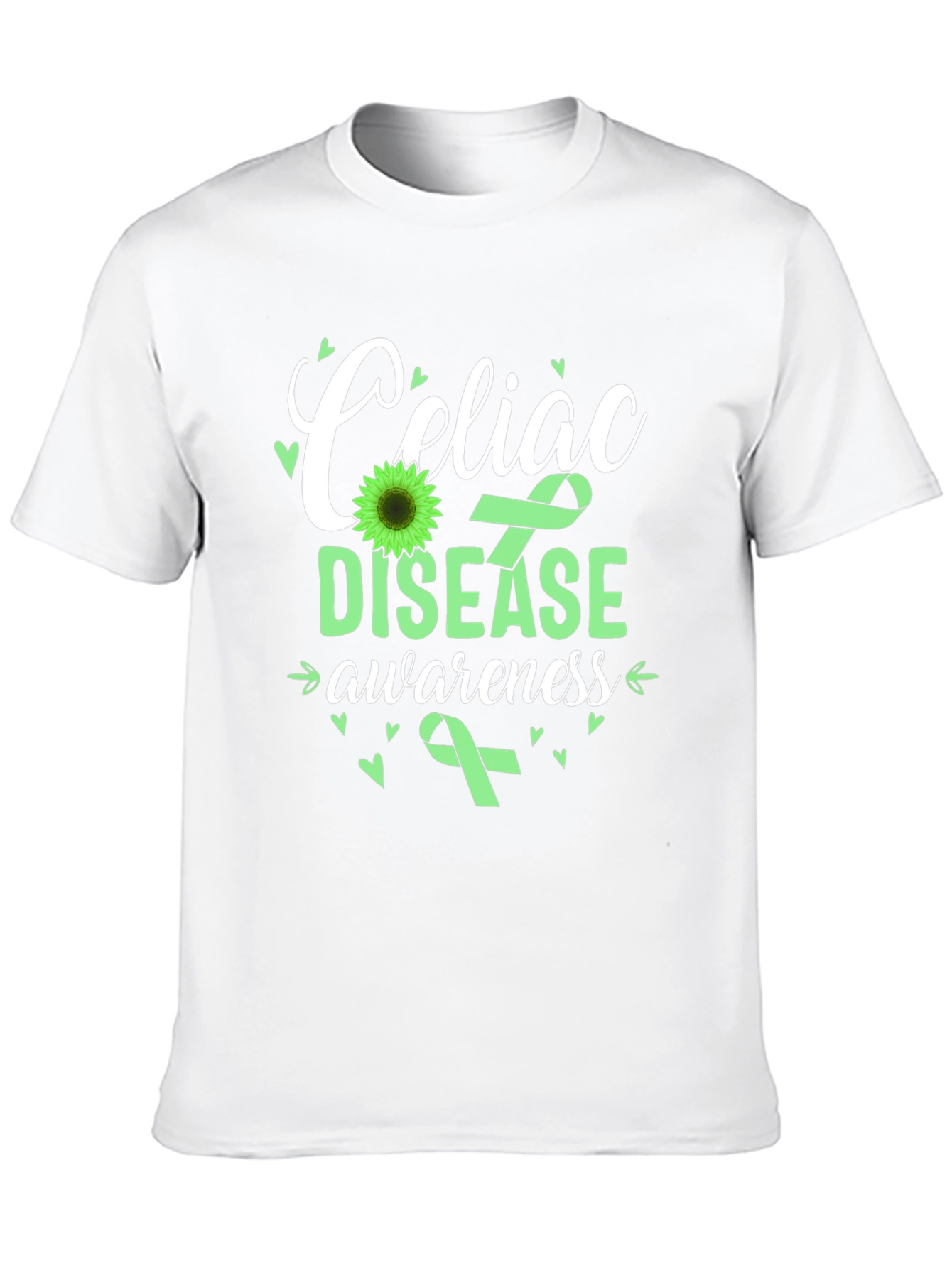 Celiac Disease Awareness T-Shirt - Green Ribbon Design