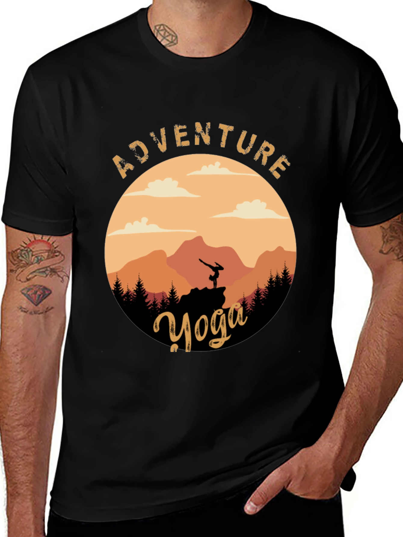 Adventure Yoga Graphic Tee - Nature & Fitness