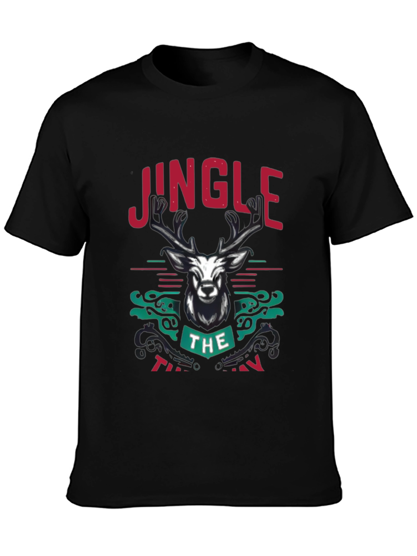Jingle the Turkeys Mens Black Graphic Tee