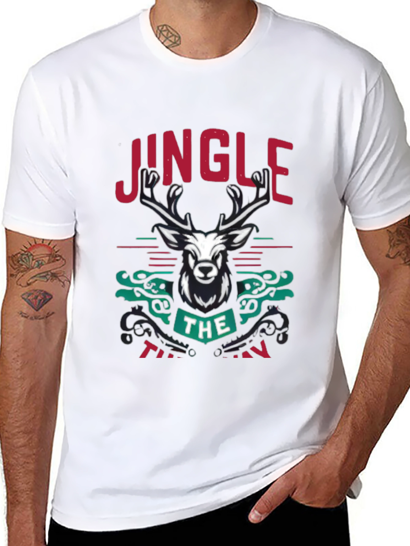 Jingle the Turkeys Mens Black Graphic Tee