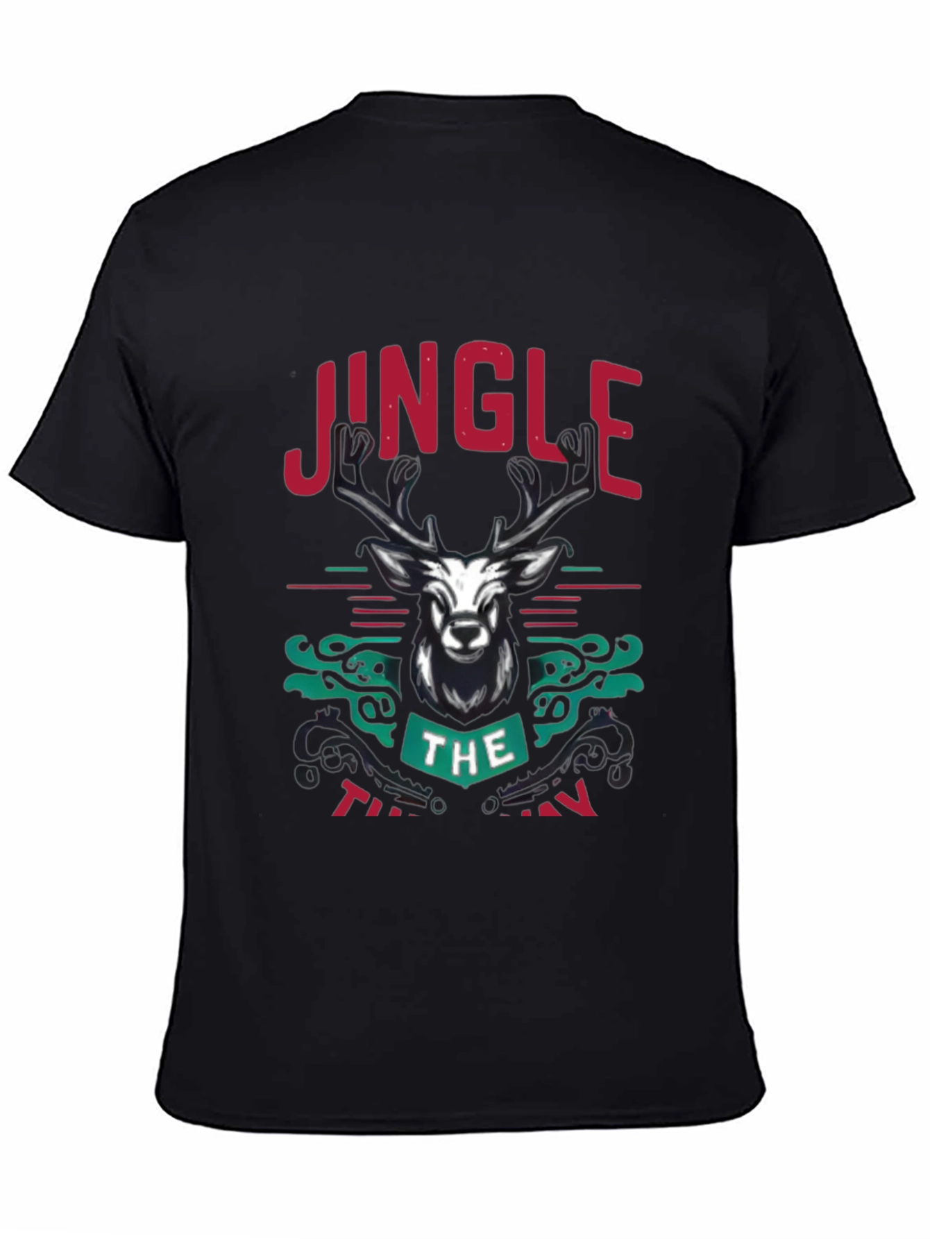 Jingle the Turkeys Mens Black Graphic Tee