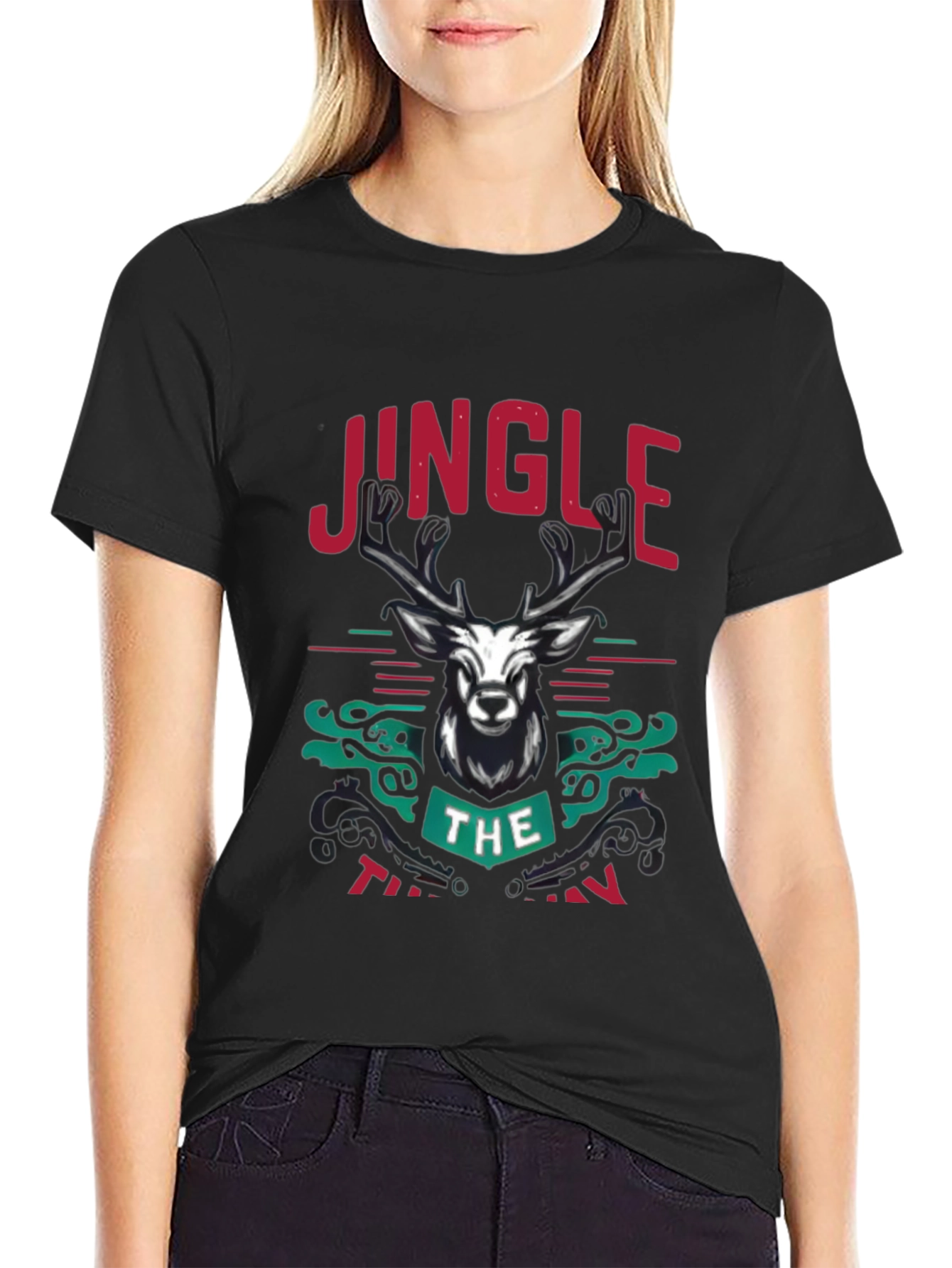 Jingle the Turkeys Mens Black Graphic Tee