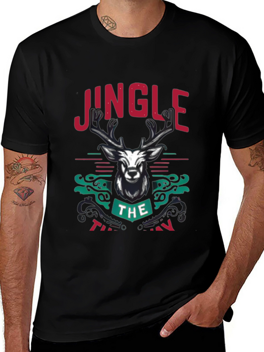 Jingle the Turkeys Mens Black Graphic Tee