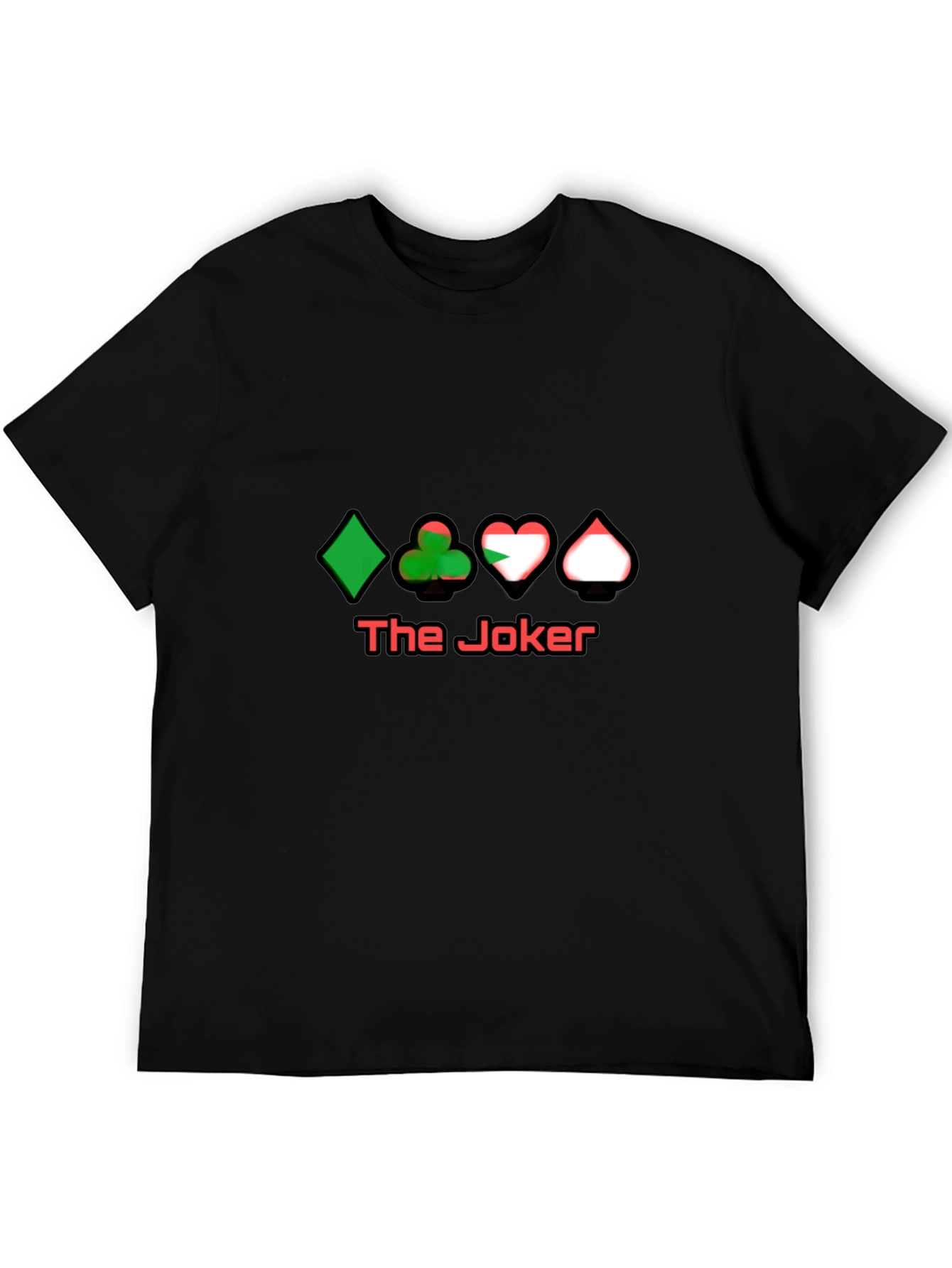 The Joker Card Suits Black T-Shirt