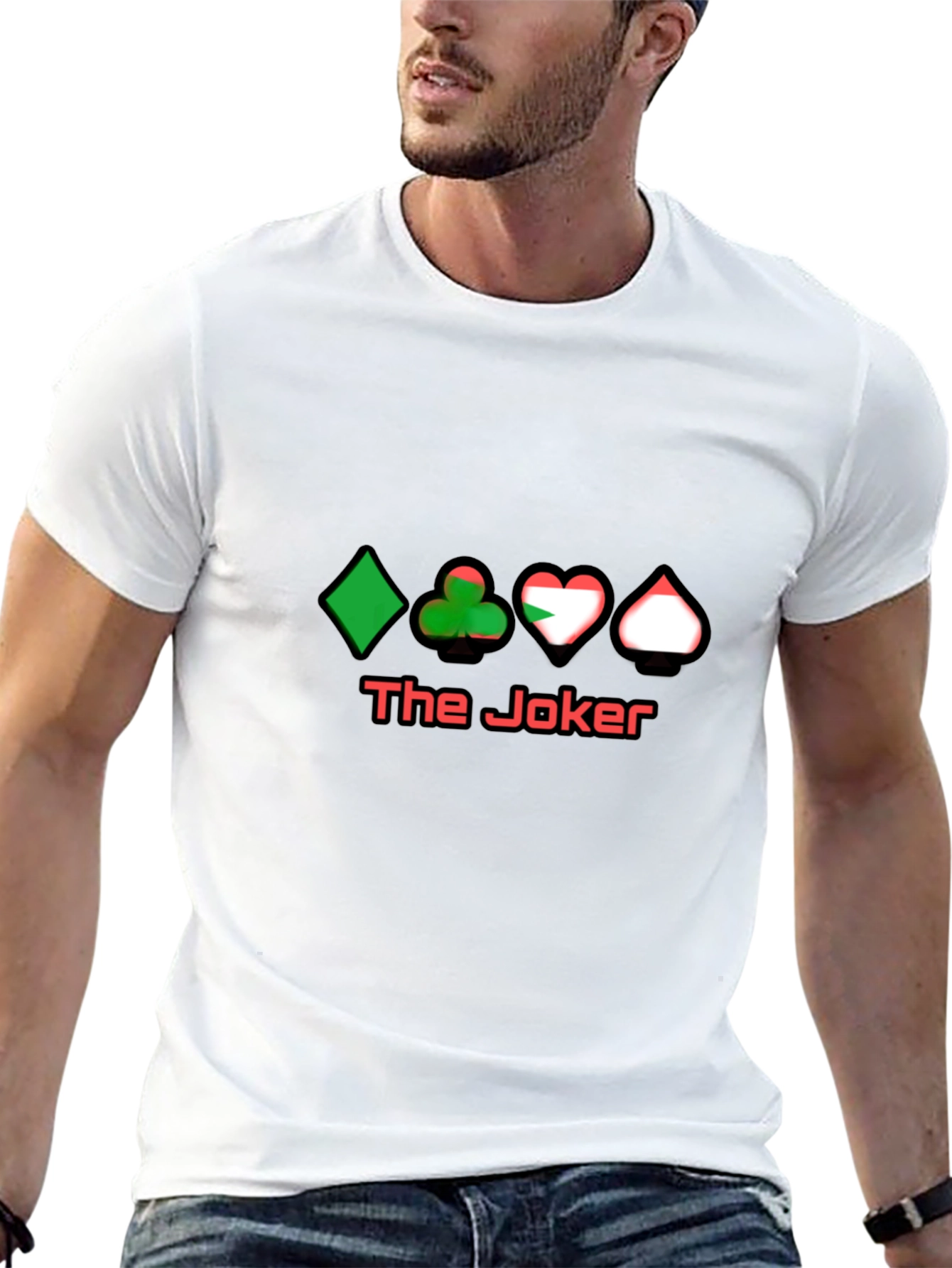 The Joker Card Suits Black T-Shirt