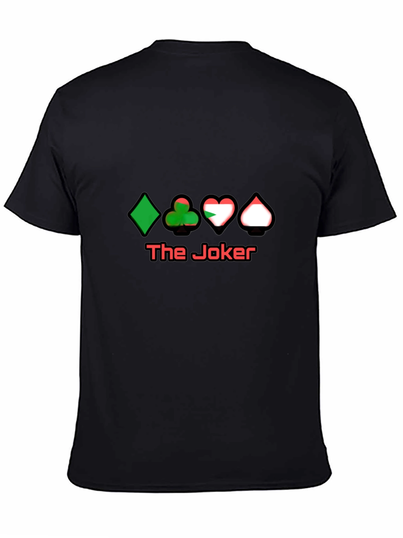 The Joker Card Suits Black T-Shirt