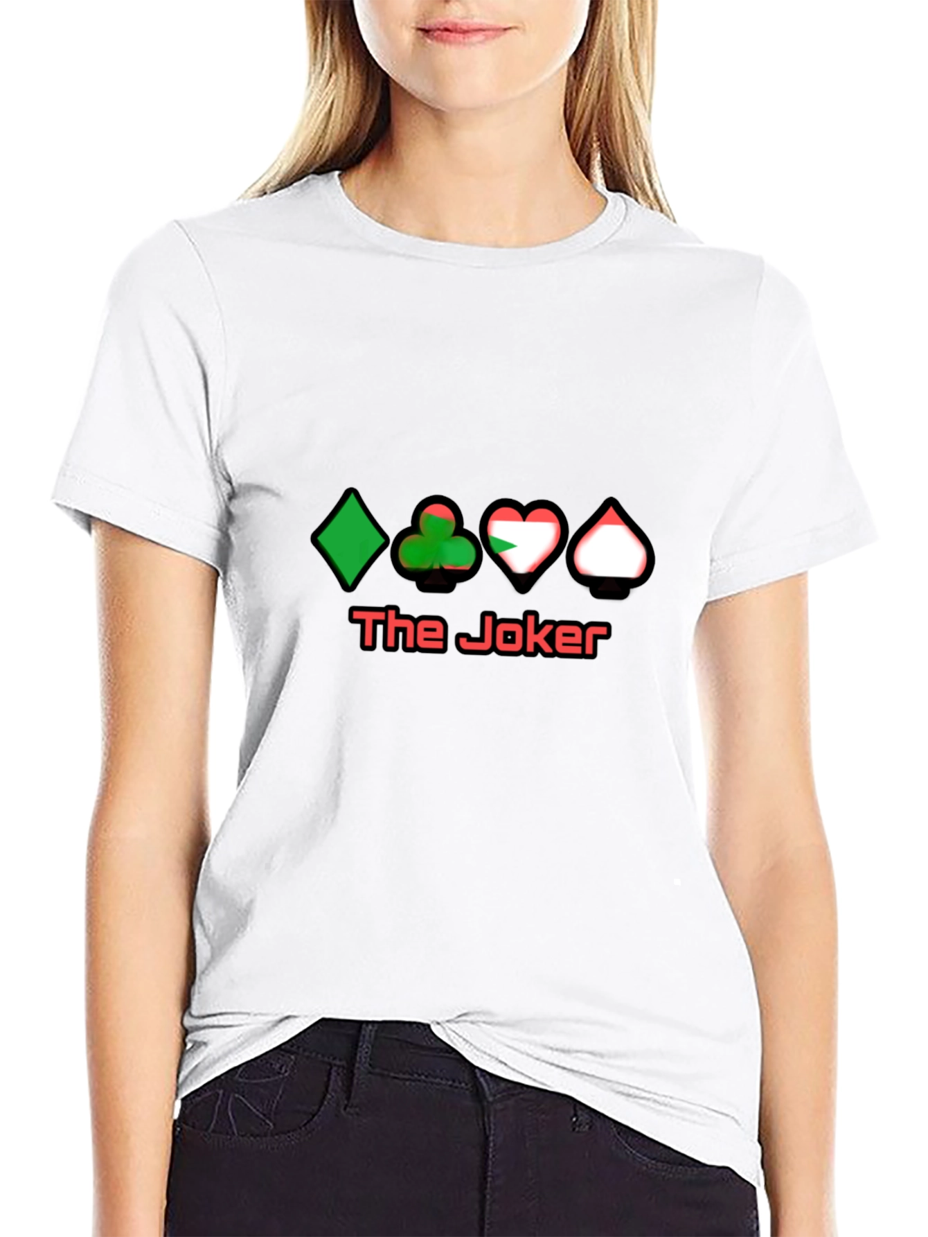 The Joker Card Suits Black T-Shirt