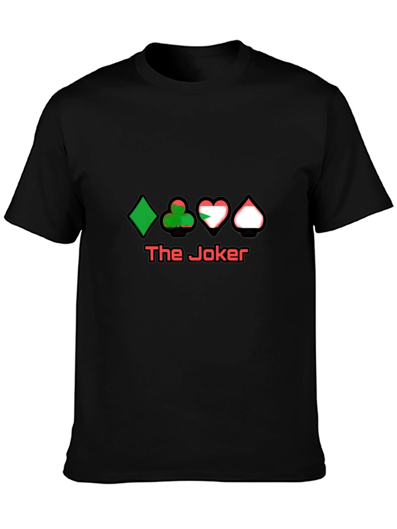 The Joker Card Suits Black T-Shirt