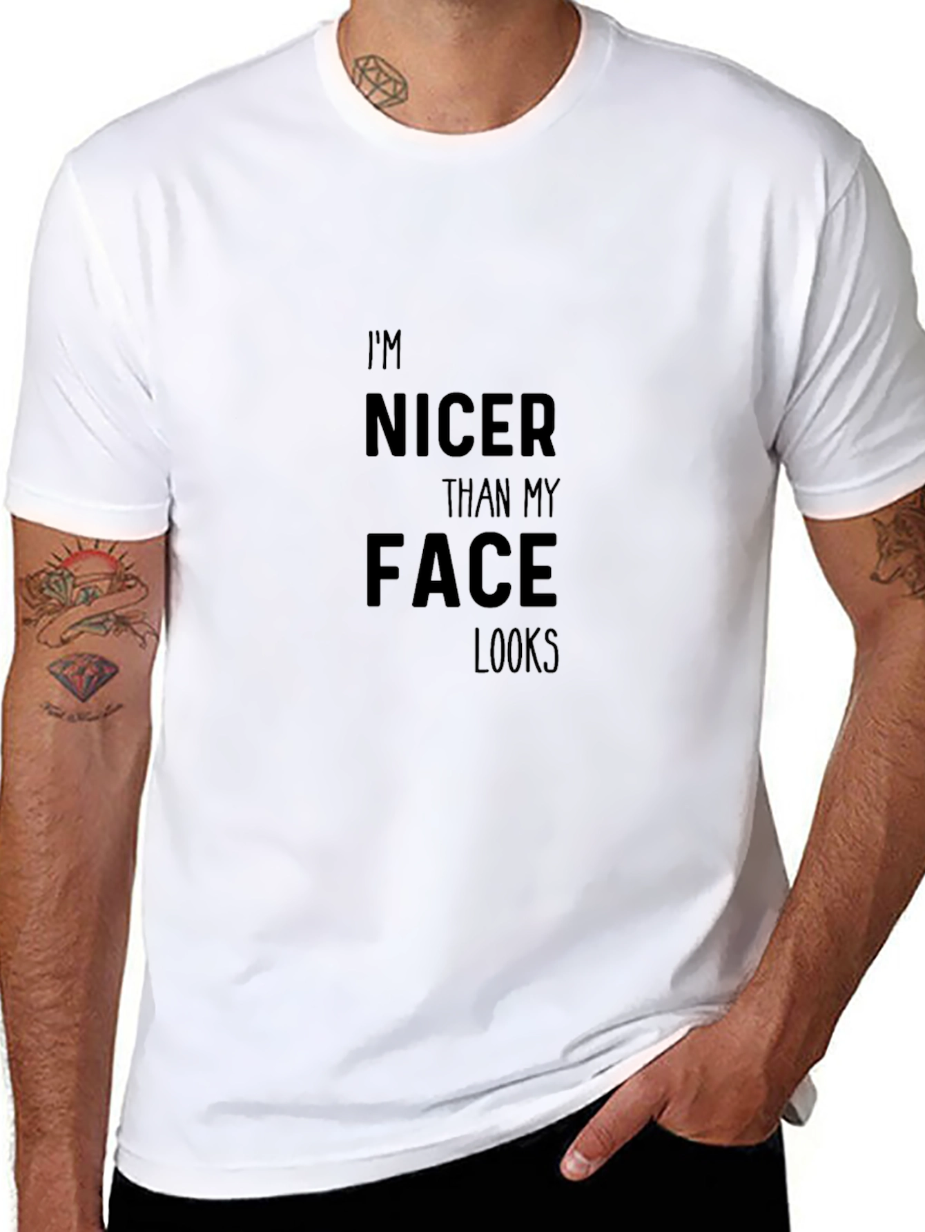 Im Nicer Than My Face Looks Black Tee