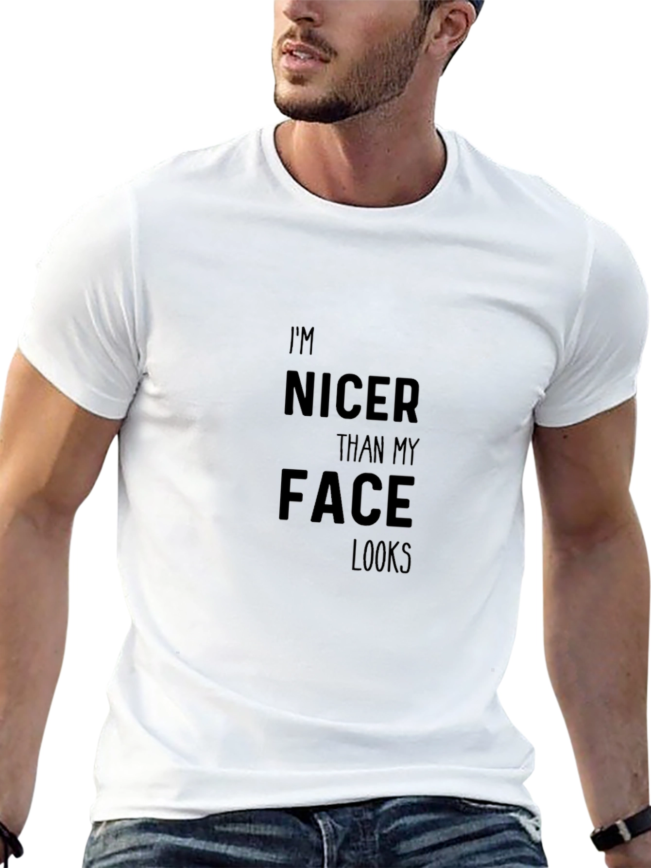 Im Nicer Than My Face Looks Black Tee