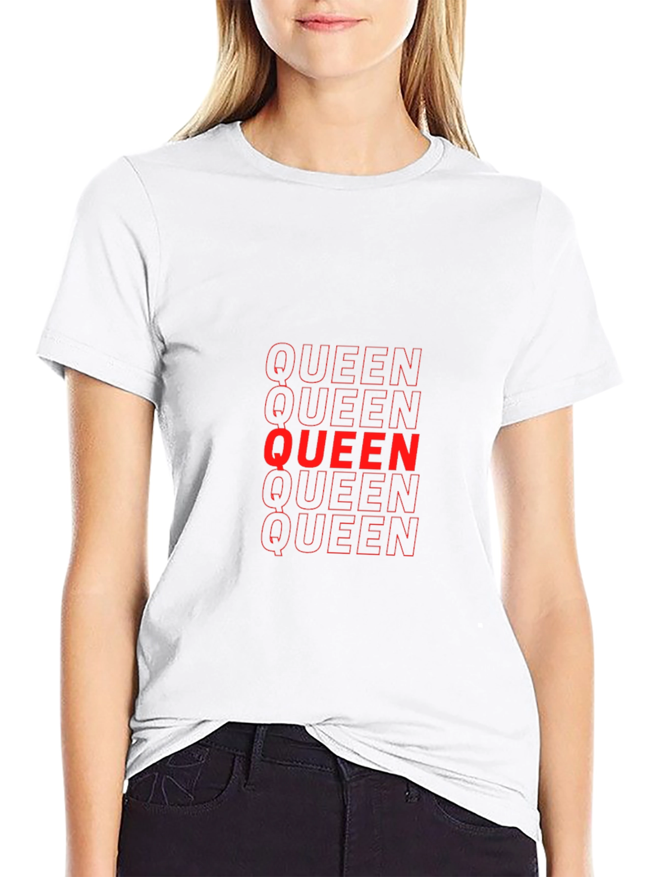 Queen Stacked Graphic T-Shirt - Black