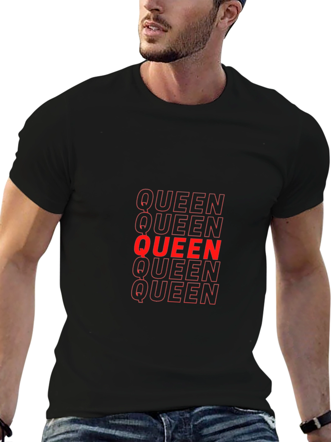 Queen Stacked Graphic T-Shirt - Black