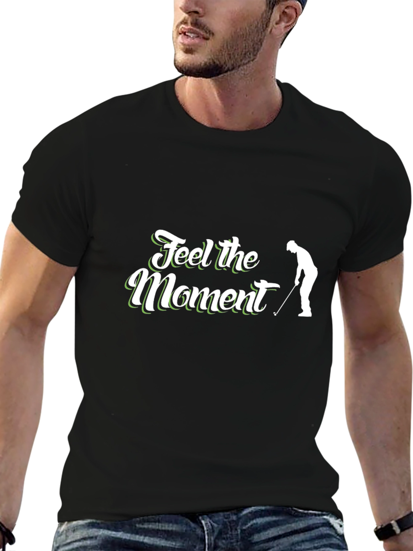 Feel the Moment Golf T-Shirt - Black