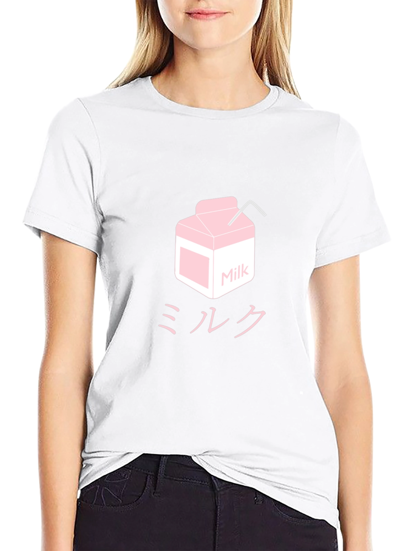 Milk Carton Graphic Tee - Kawaii Anime Style Shirt