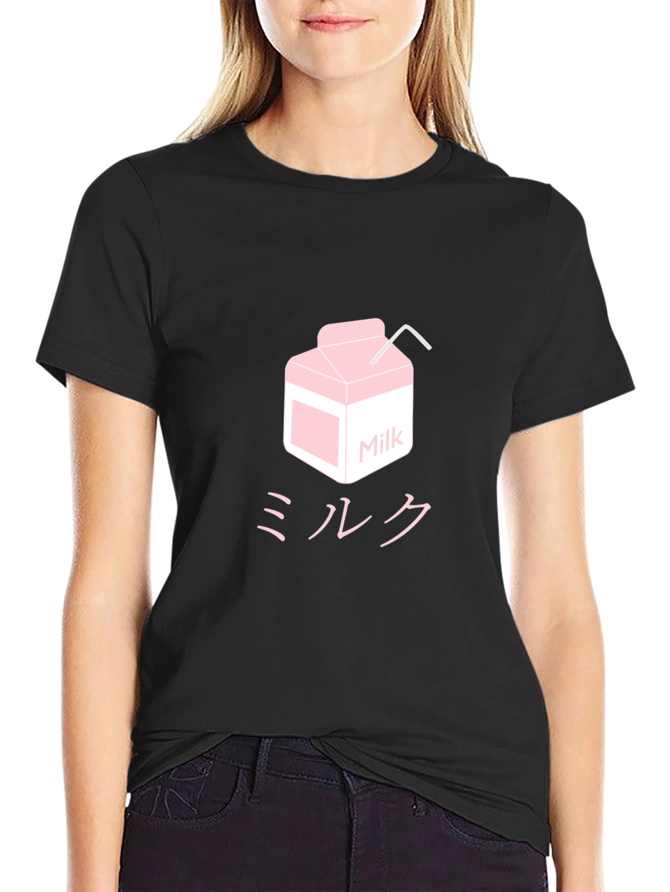Milk Carton Graphic Tee - Kawaii Anime Style Shirt