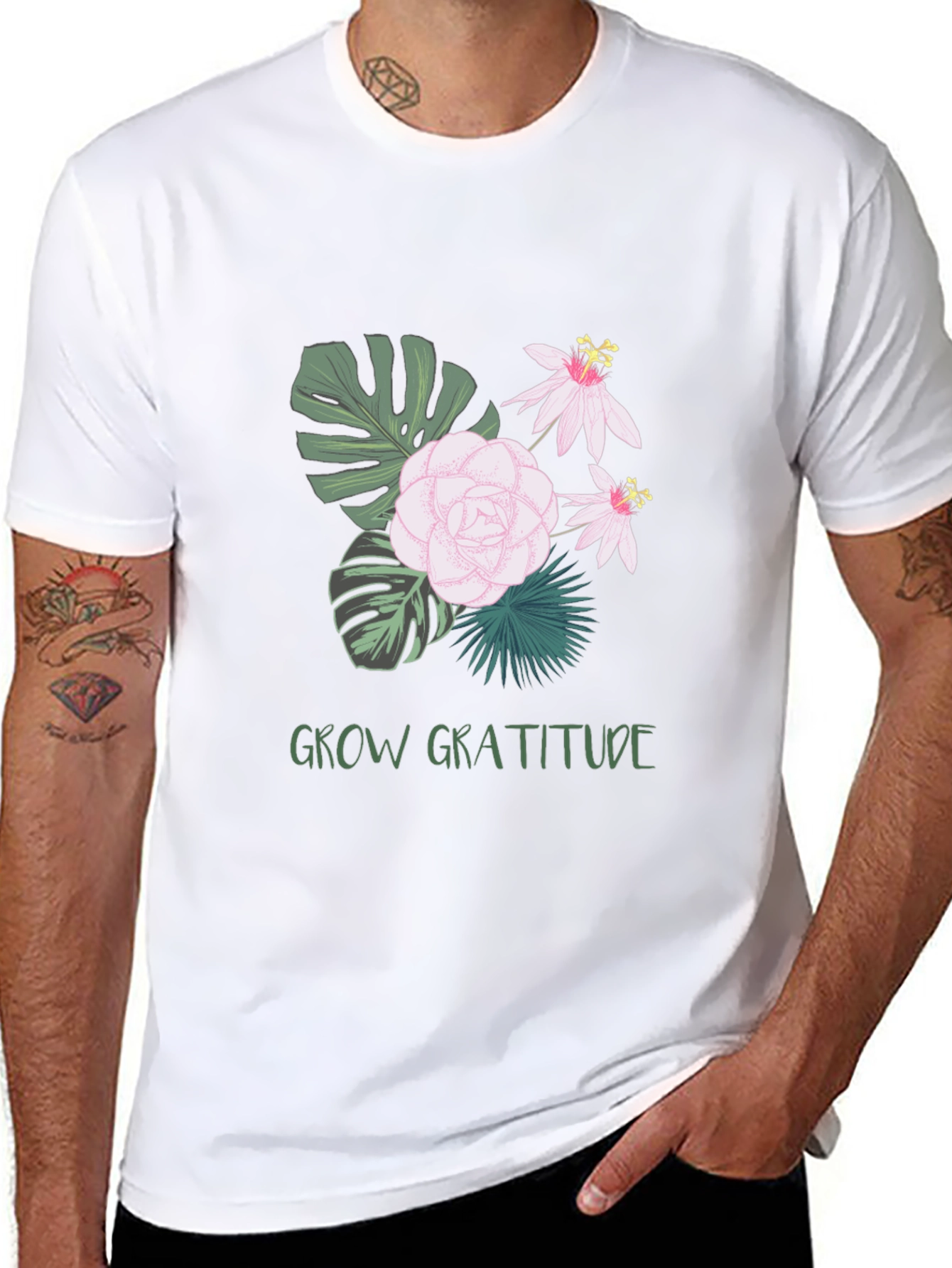 Grow Gratitude Graphic Tee - Stylish Black Shirt