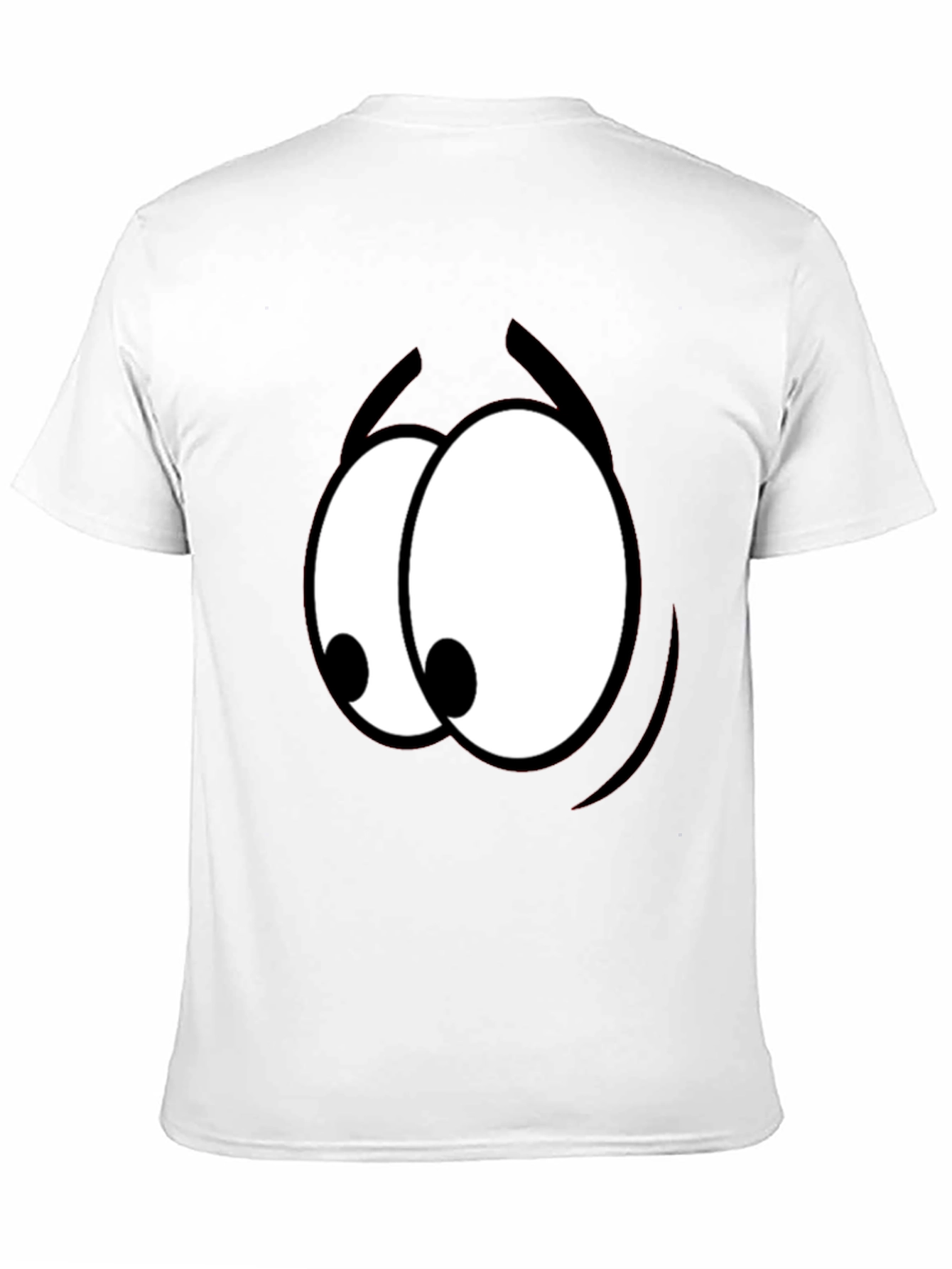 Funny Cartoon Eyes Graphic Black T-Shirt