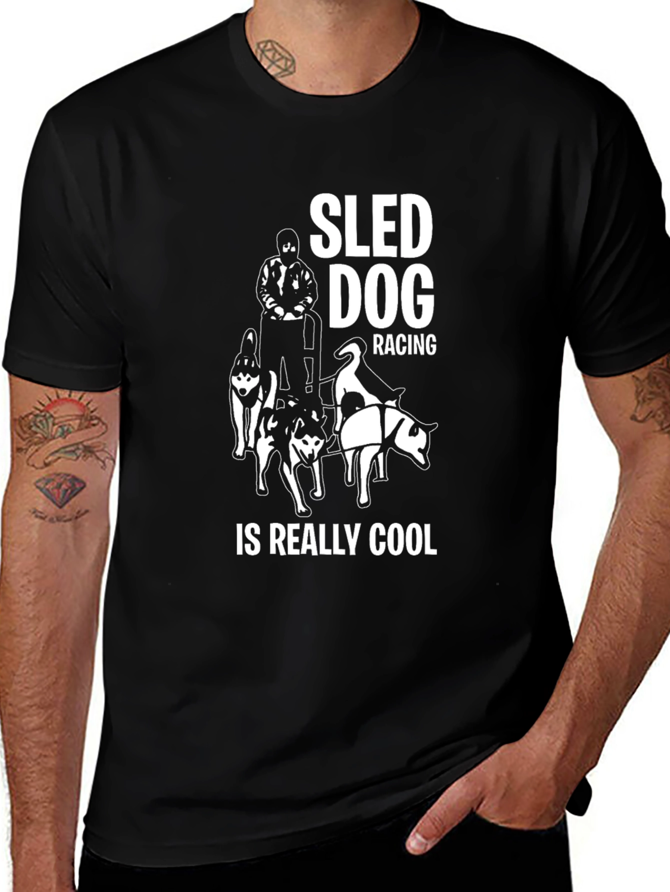 Sled Dog Racing Cool Graphic Tee