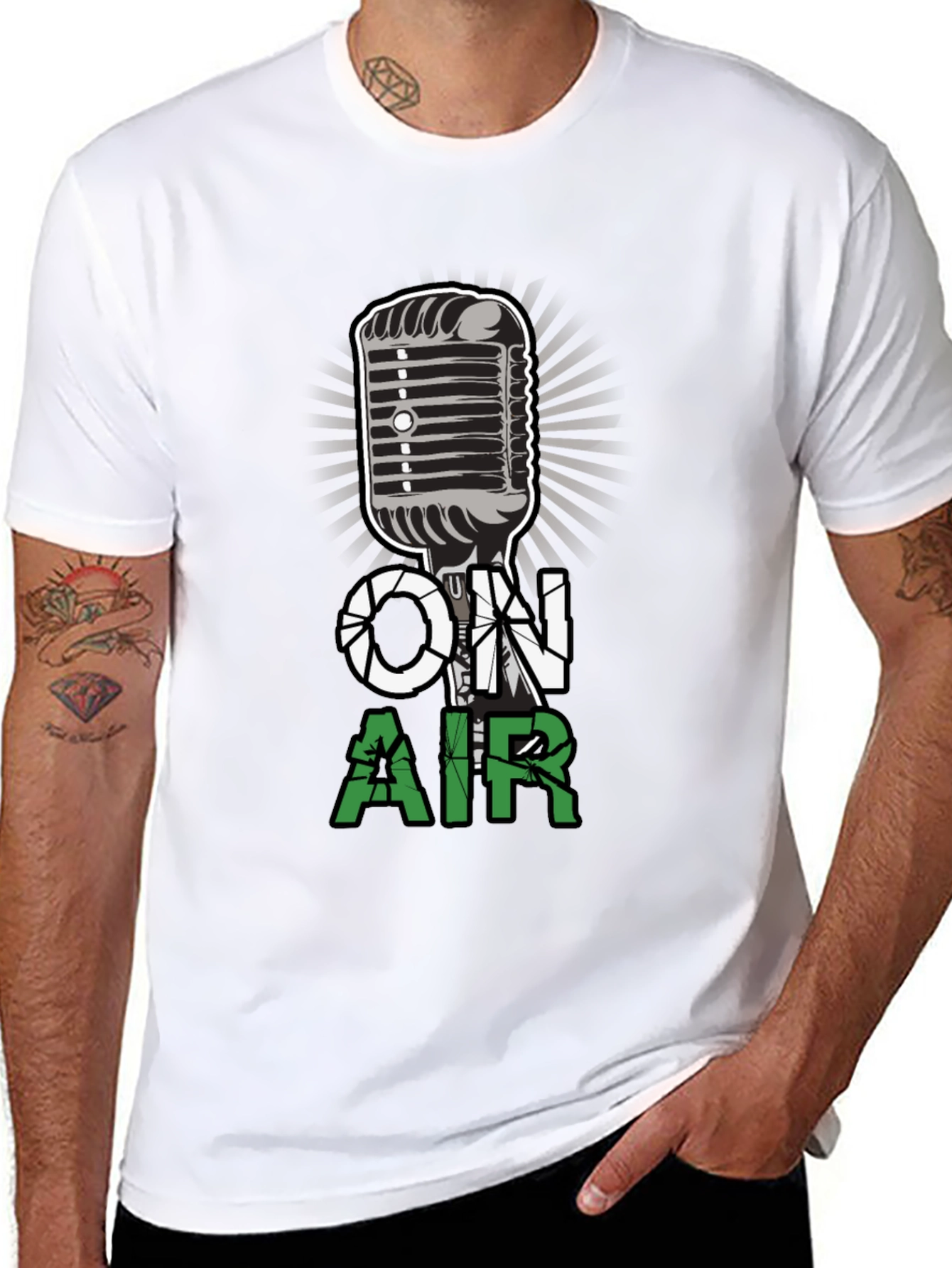 On Air Microphone Graphic T-Shirt