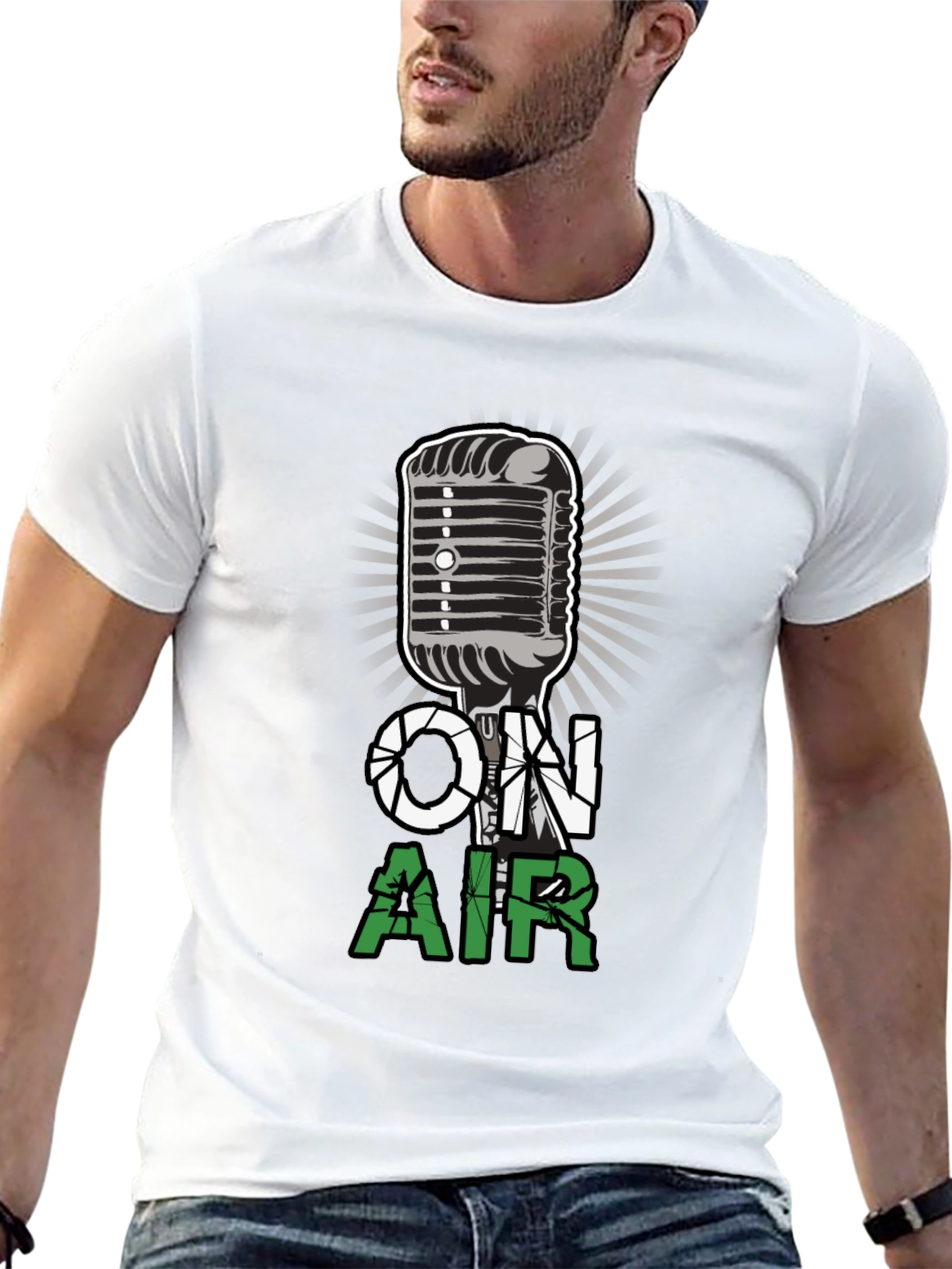 On Air Microphone Graphic T-Shirt